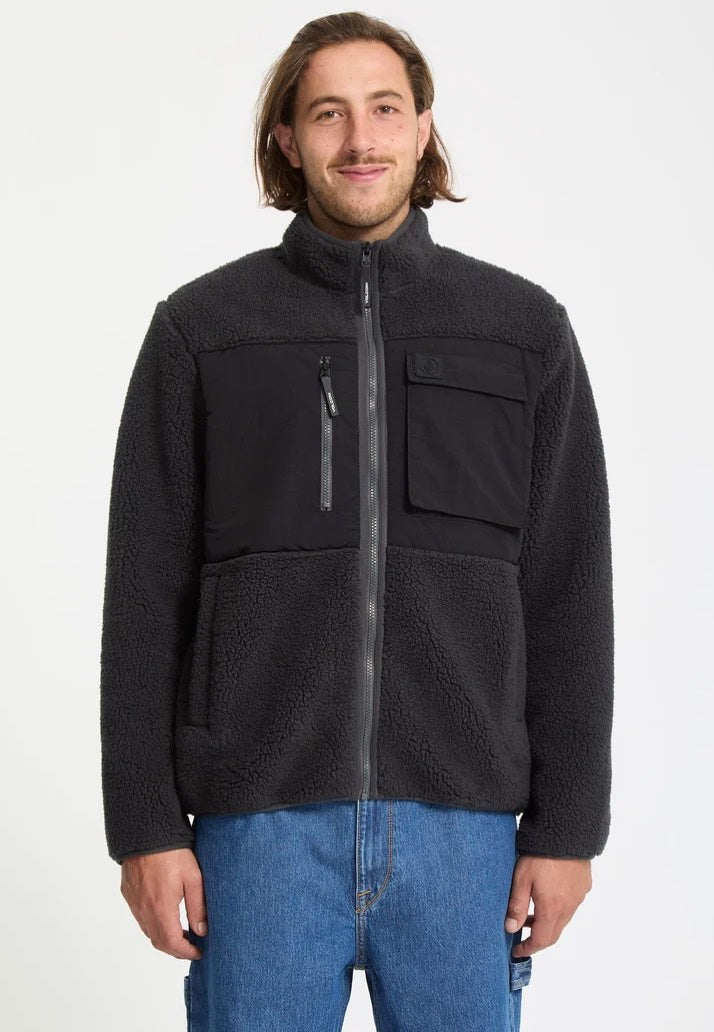 Volcom Storm Stone Zip Fleece Asphalt Black Jacket | Men-Image