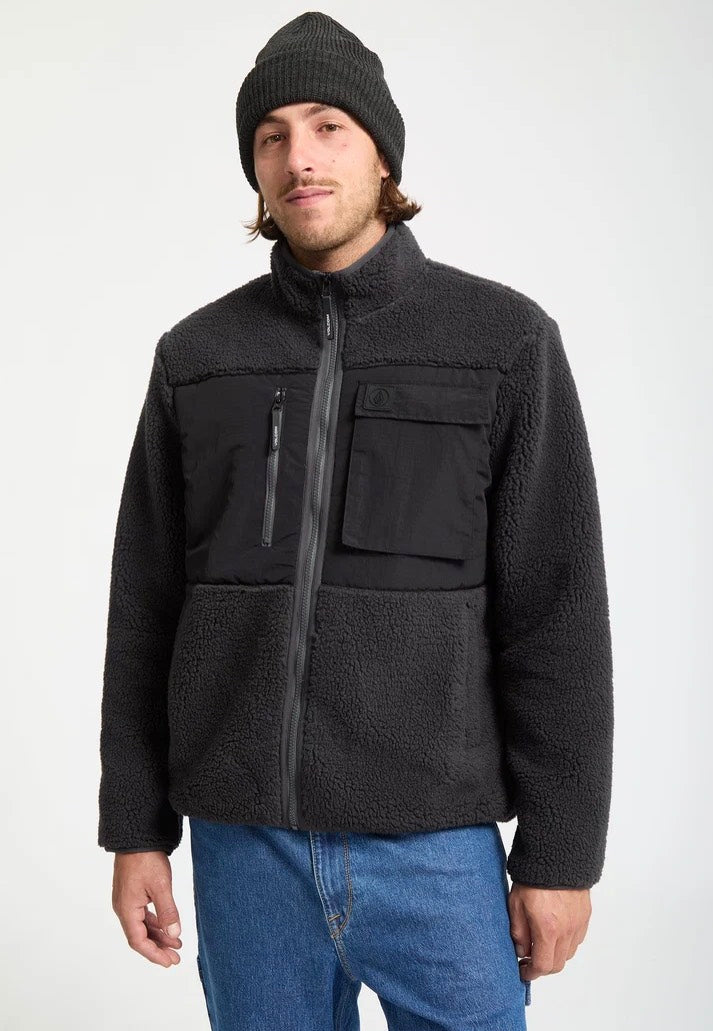 Volcom Storm Stone Zip Fleece Asphalt Black Jacket | Men-Image