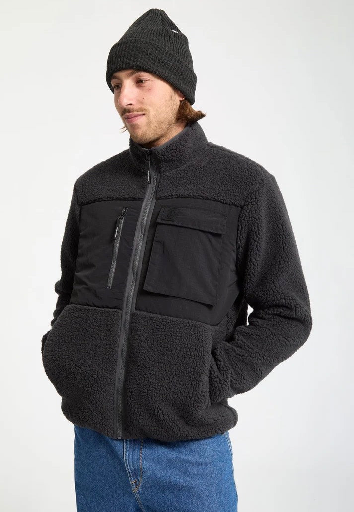 Volcom Storm Stone Zip Fleece Asphalt Black Jacket | Men-Image