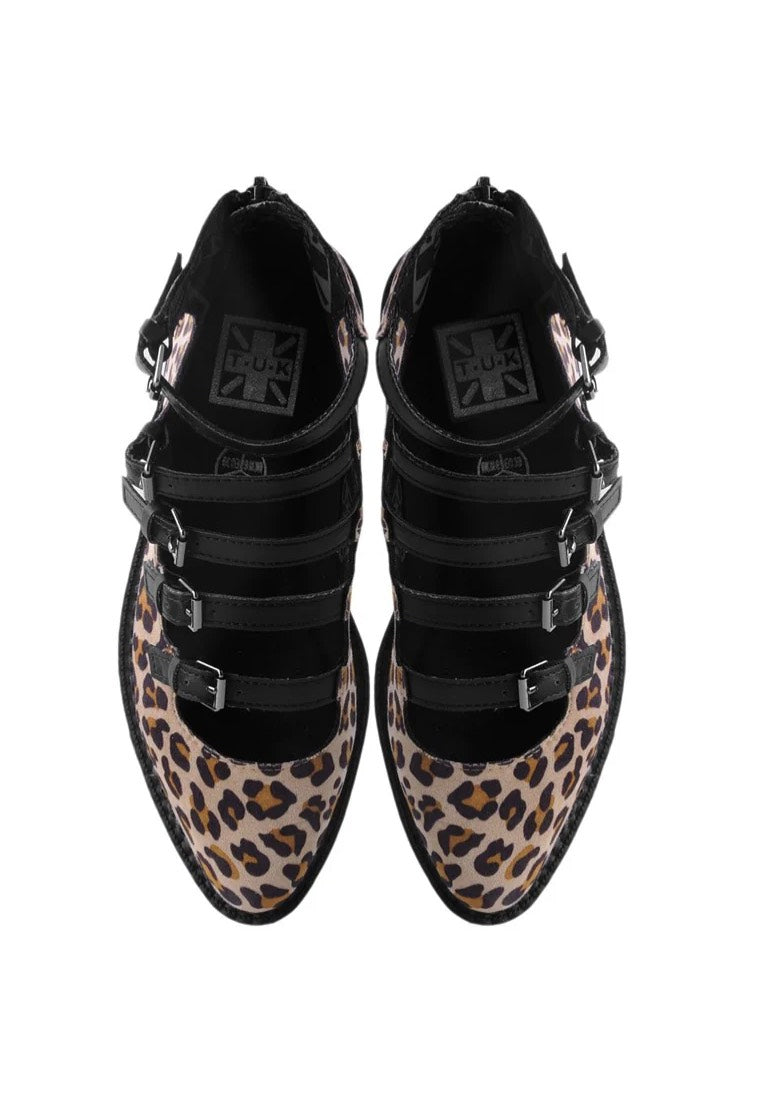 T.U.K. - Ballet Creeper Multi-Strap Leopard Vegan Suede - Girl Sandals | Women-Image