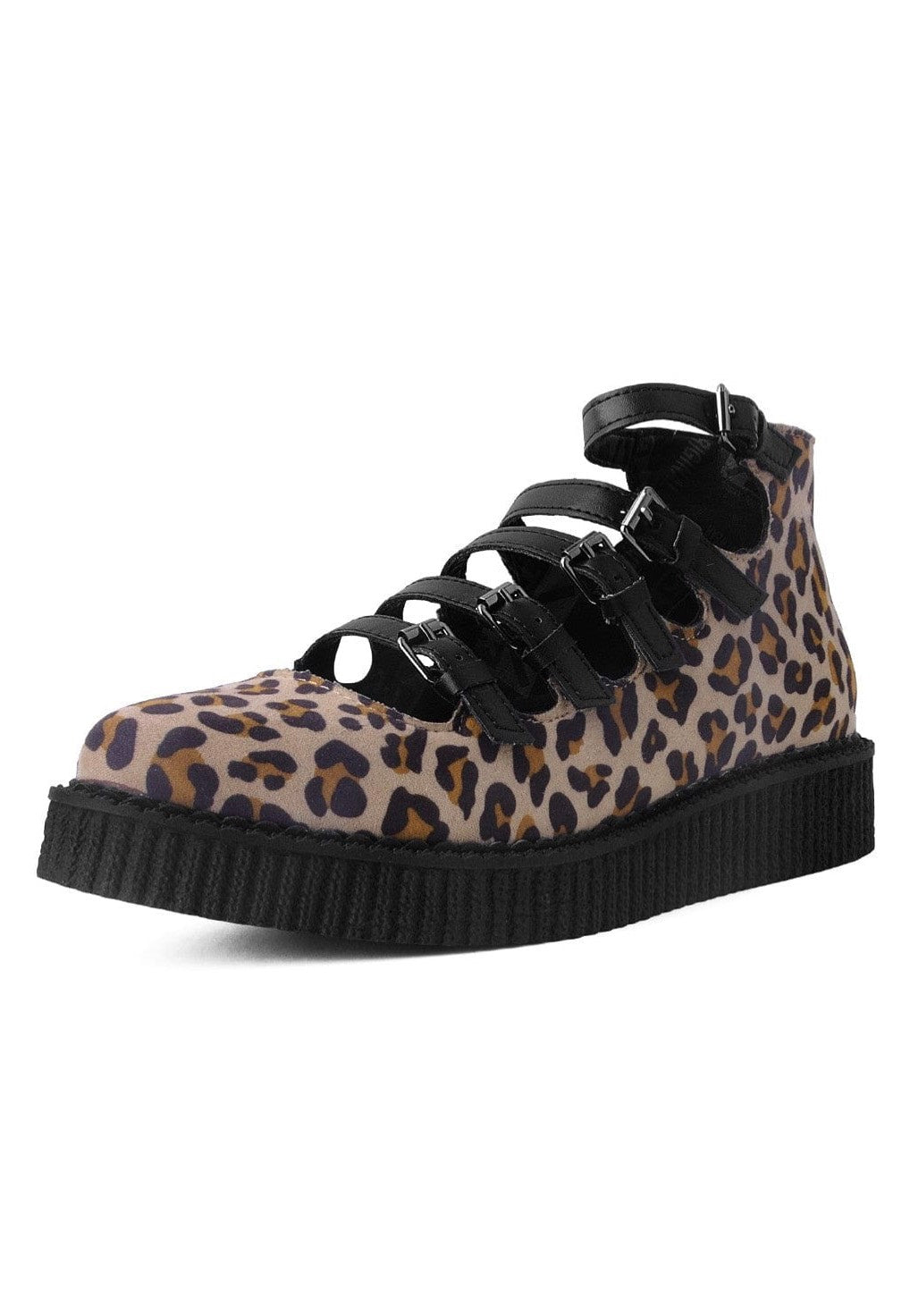 T.U.K. - Ballet Creeper Multi-Strap Leopard Vegan Suede - Girl Sandals | Women-Image