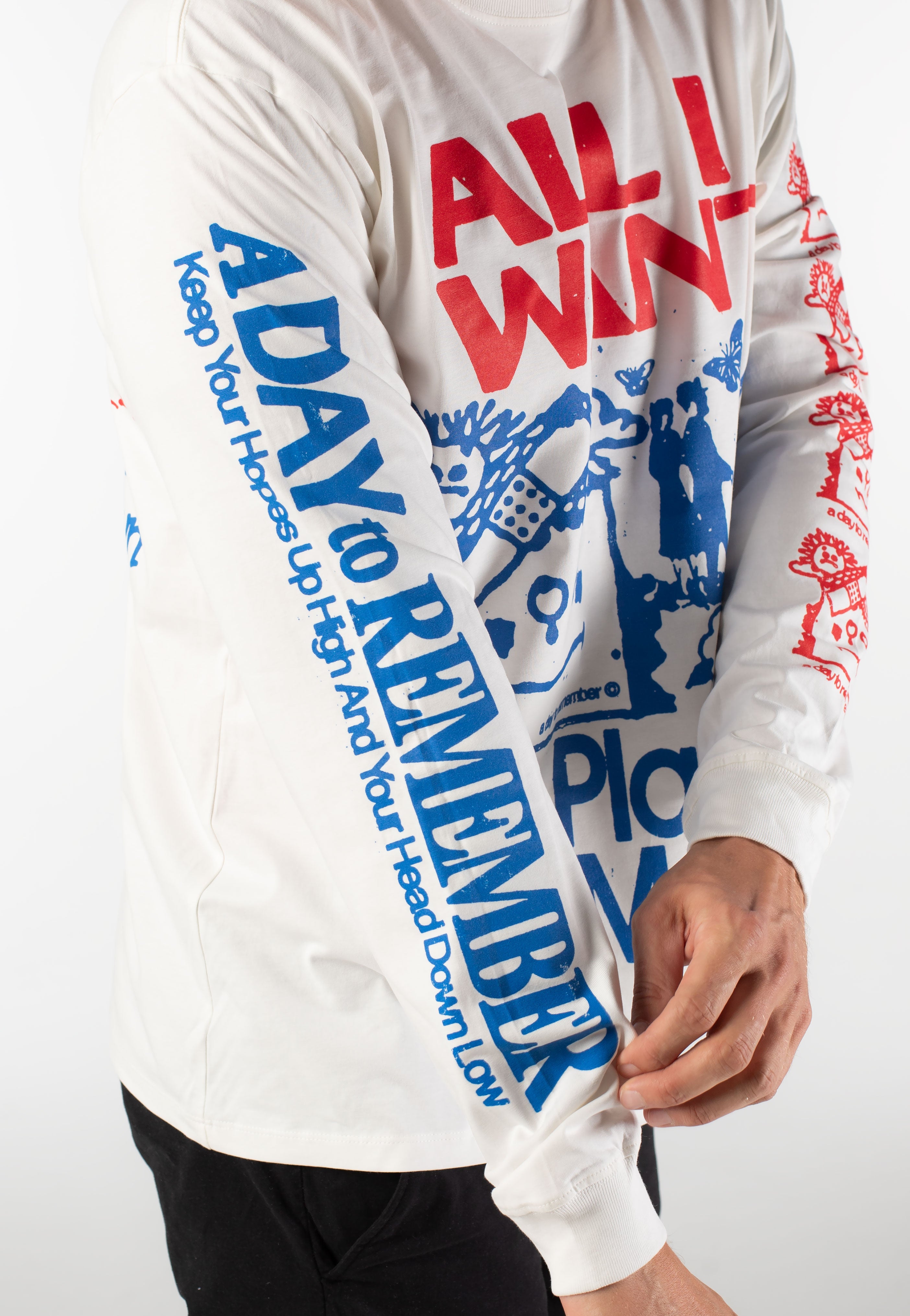 A Day To Remember - All I Want Faded White - Longsleeve | Men-Image