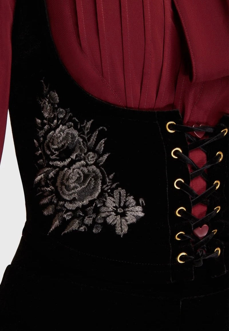 Killstar A Devil's Rose Underbust Black Corset | Women-Image
