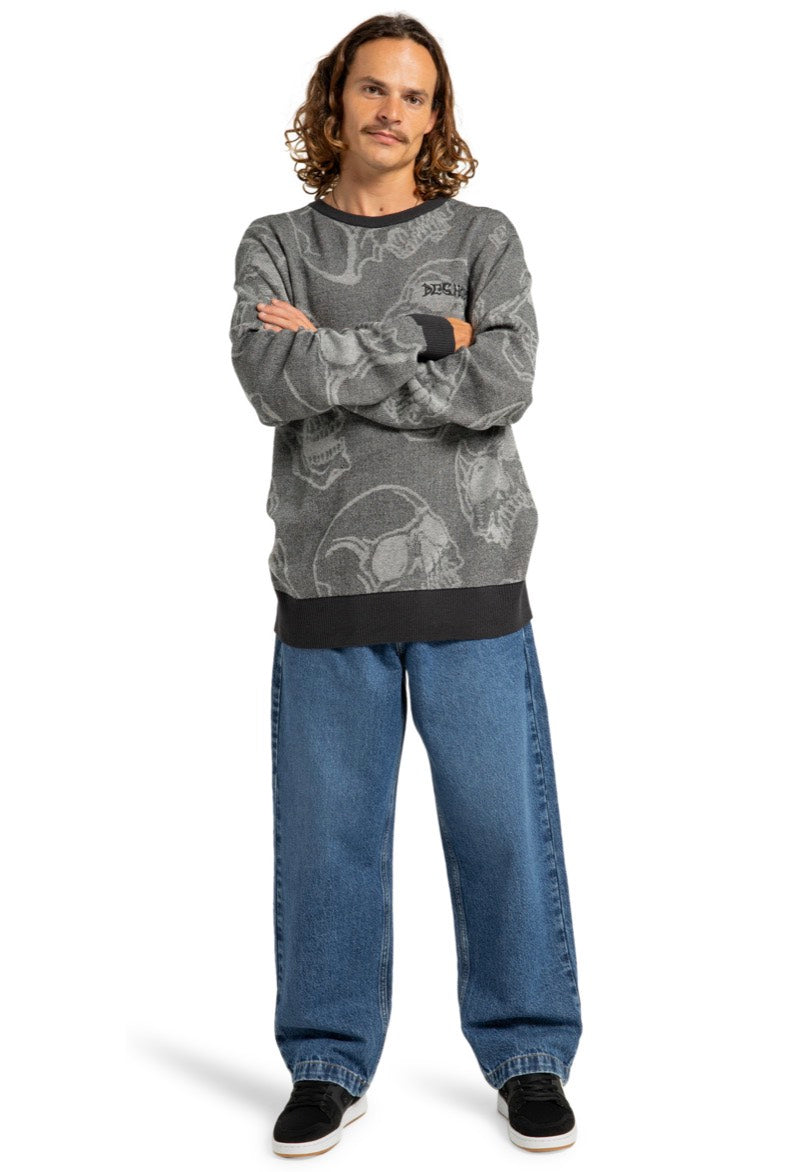 DC - Fracture Heather Skully Print - Sweater | Men-Image