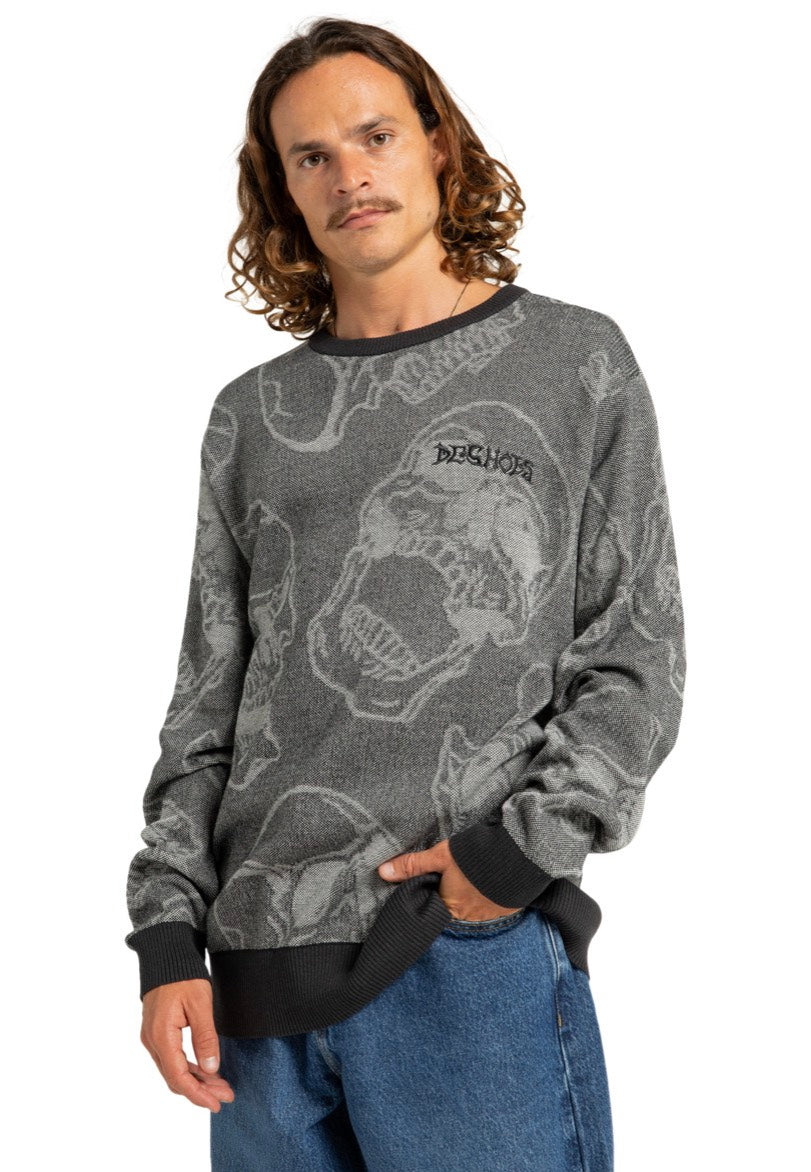 DC - Fracture Heather Skully Print - Sweater | Men-Image