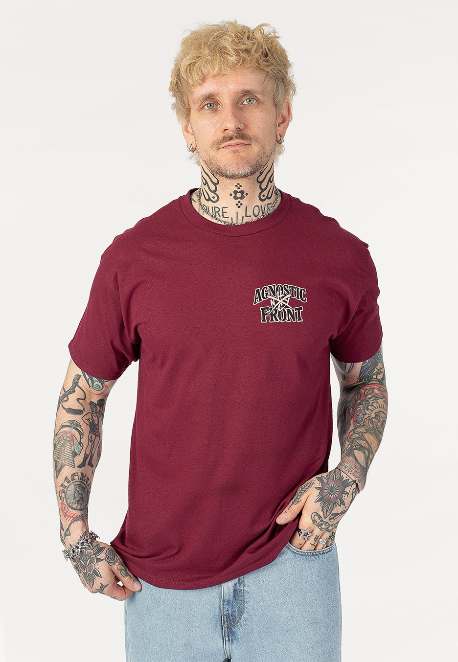 Agnostic Front - Combat Core Burgundy - T-Shirt | Men-Image