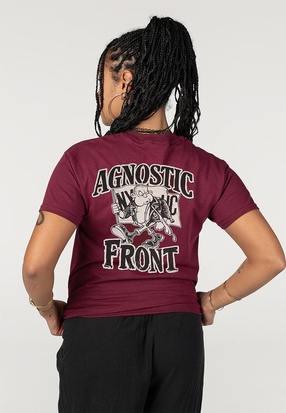 Agnostic Front - Combat Core Burgundy - T-Shirt | Women-Image