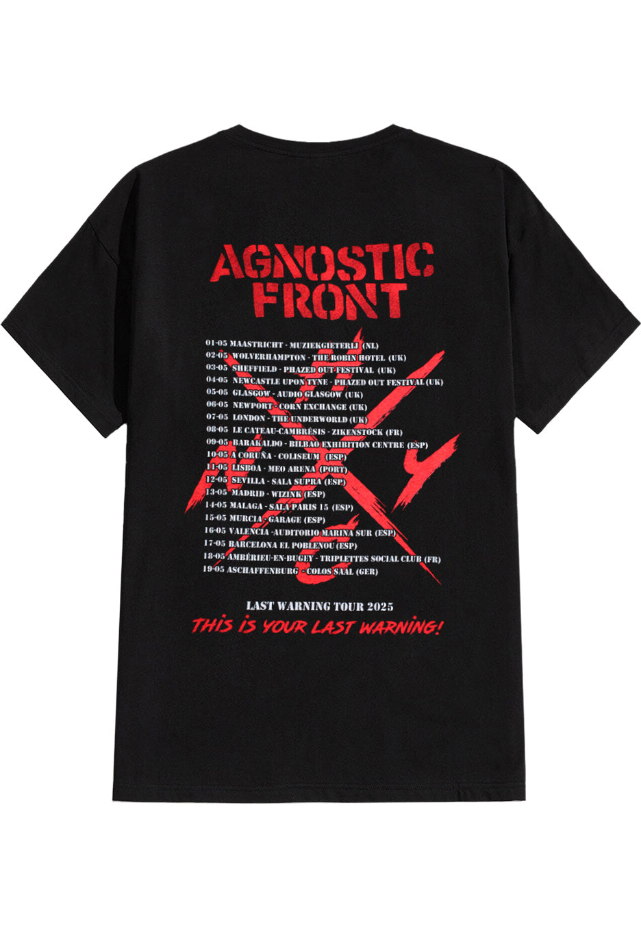 Agnostic Front - Last Warning Tour 2025 - T-Shirt | Neutral-Image