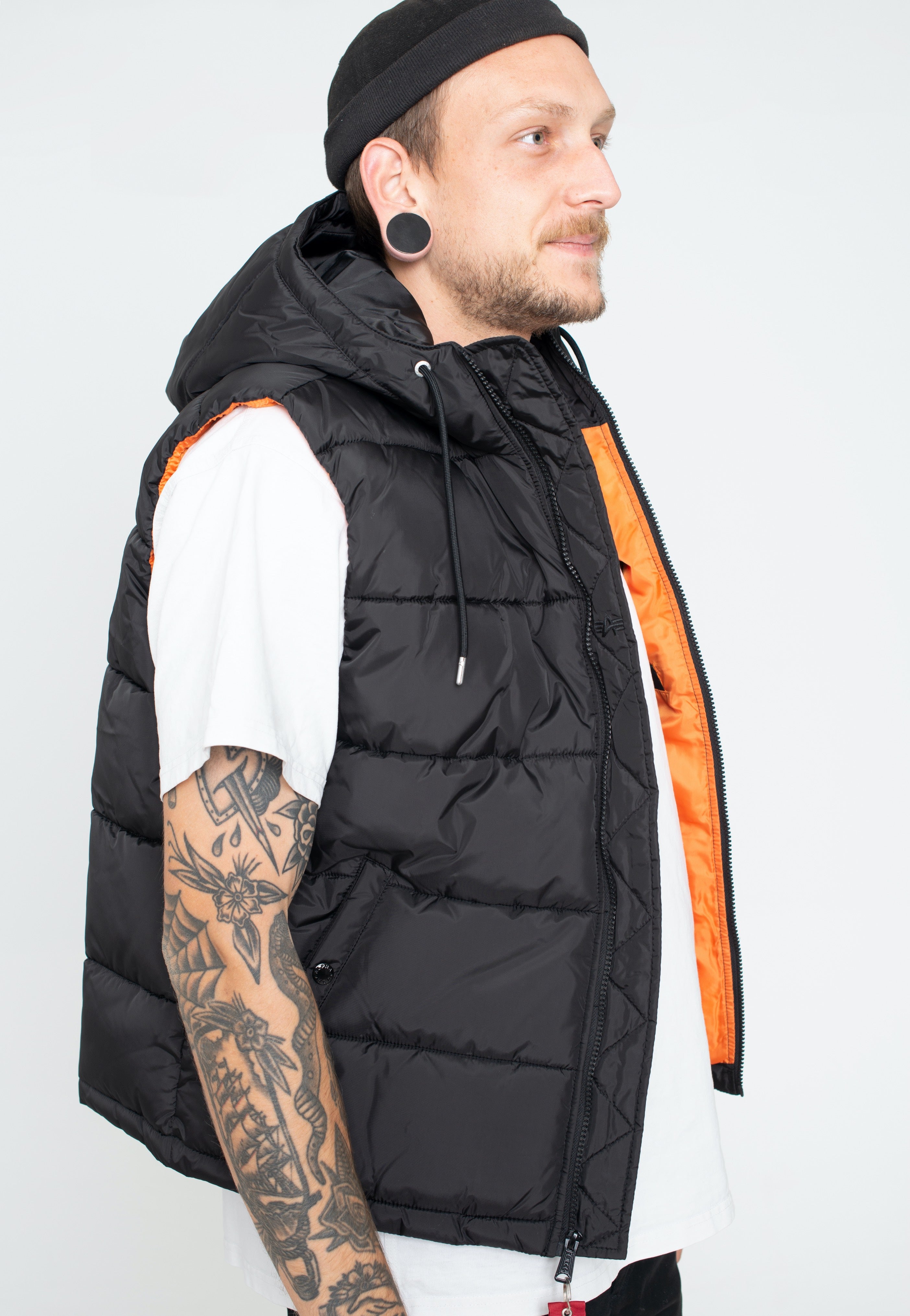 Alpha Industries - Hooded Puffer FD Black - Vest | Men-Image