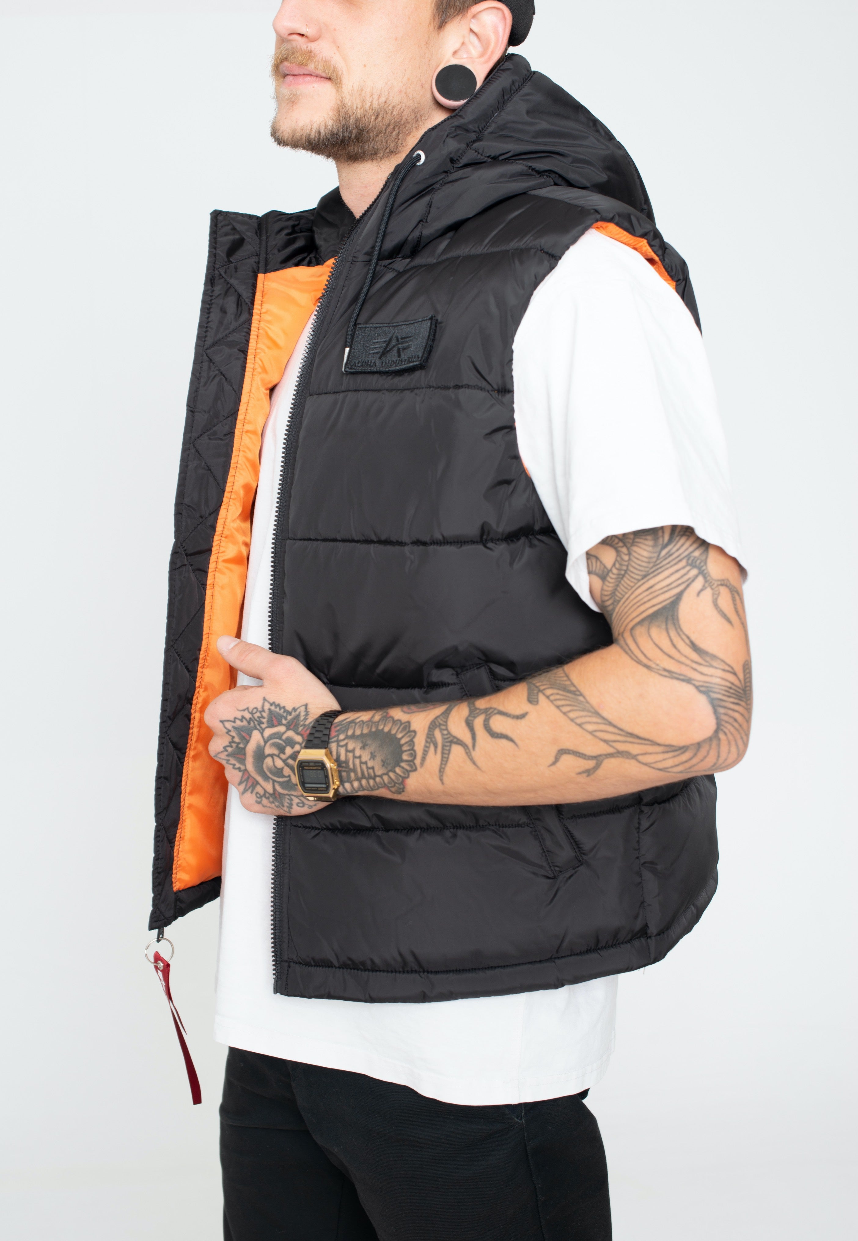 Alpha Industries - Hooded Puffer FD Black - Vest | Men-Image