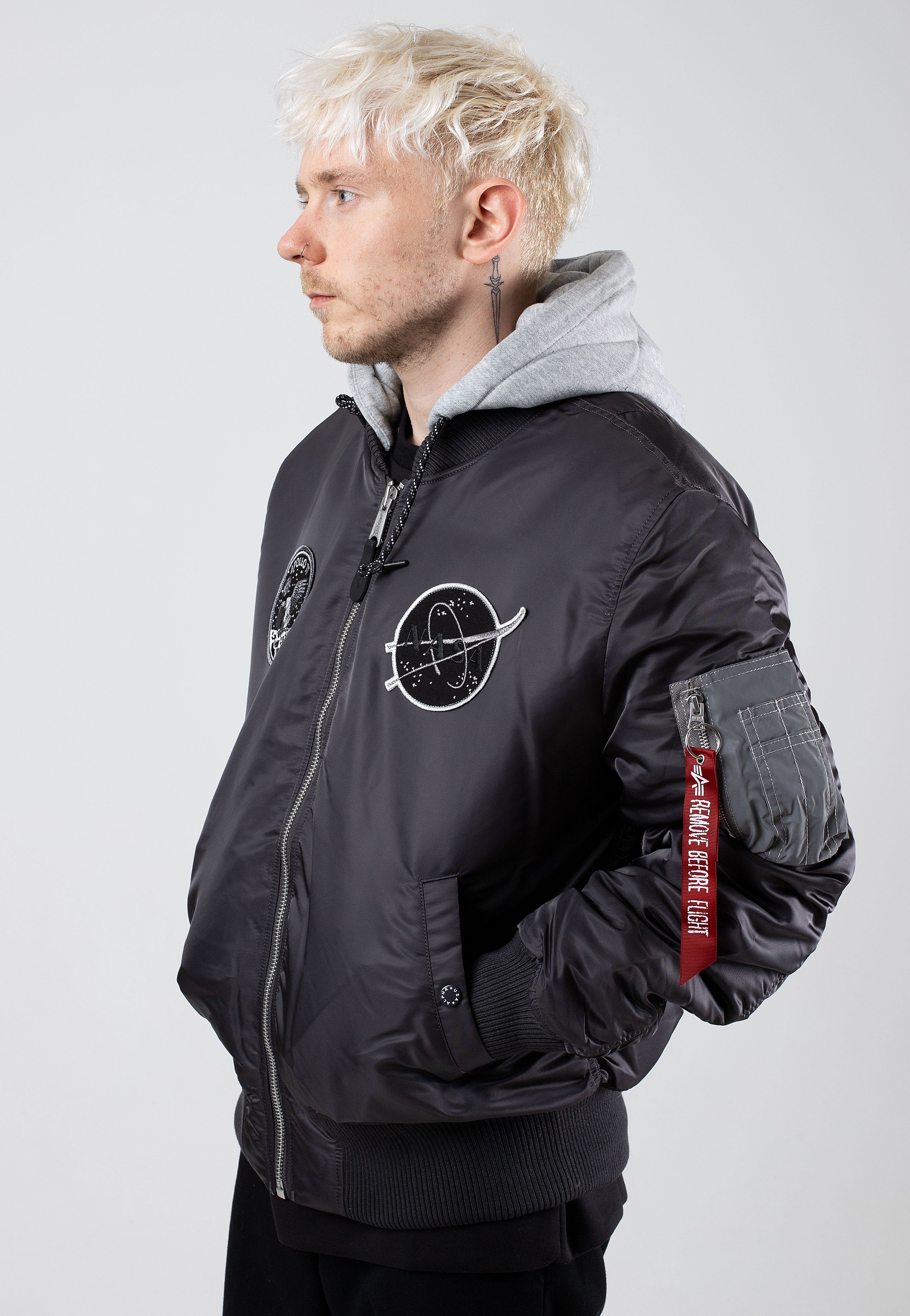 Alpha Industries - MA 1 VF Hood Dark Side Vintage Grey - Jacket | Men-Image
