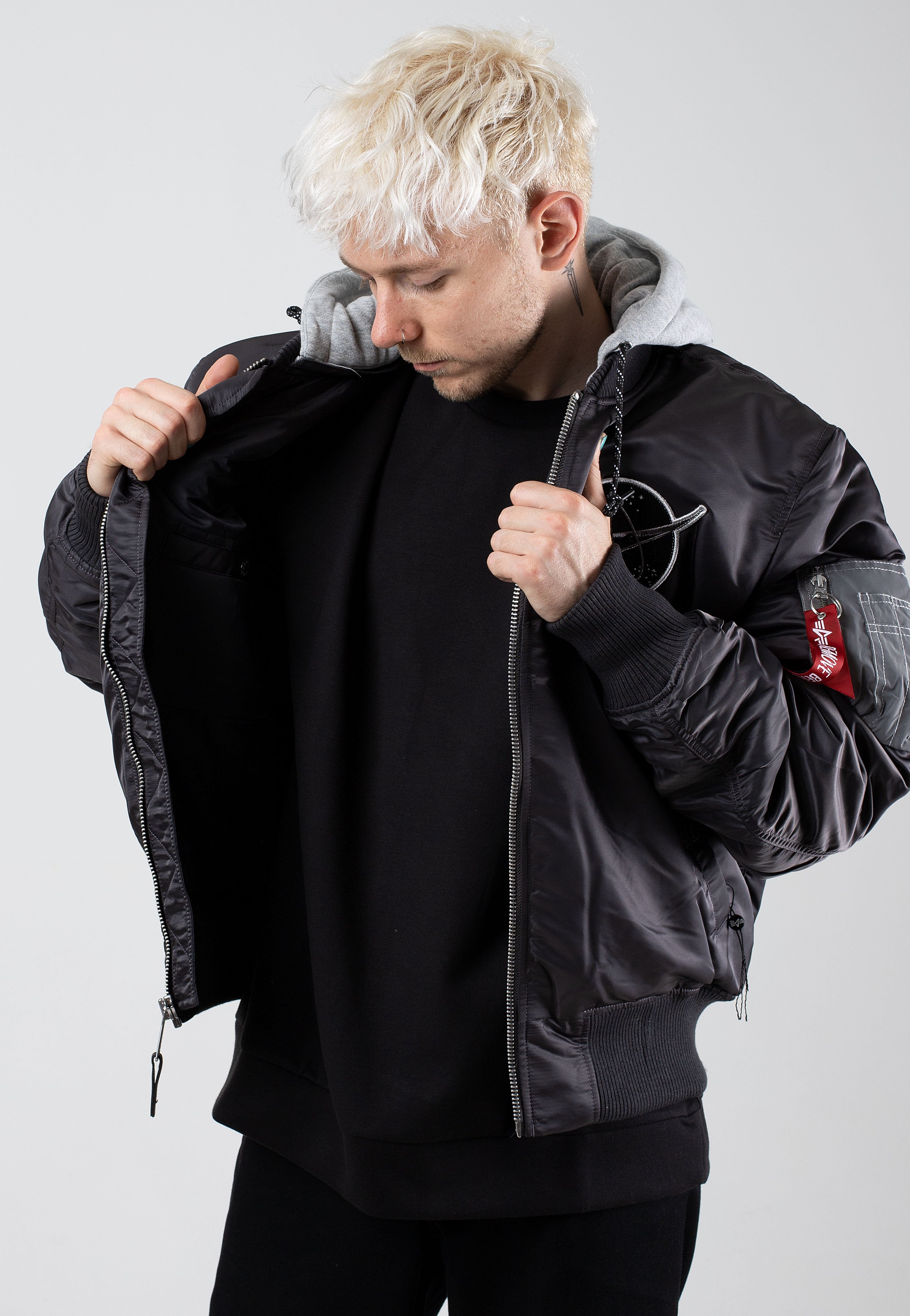 Alpha Industries - MA 1 VF Hood Dark Side Vintage Grey - Jacket | Men-Image