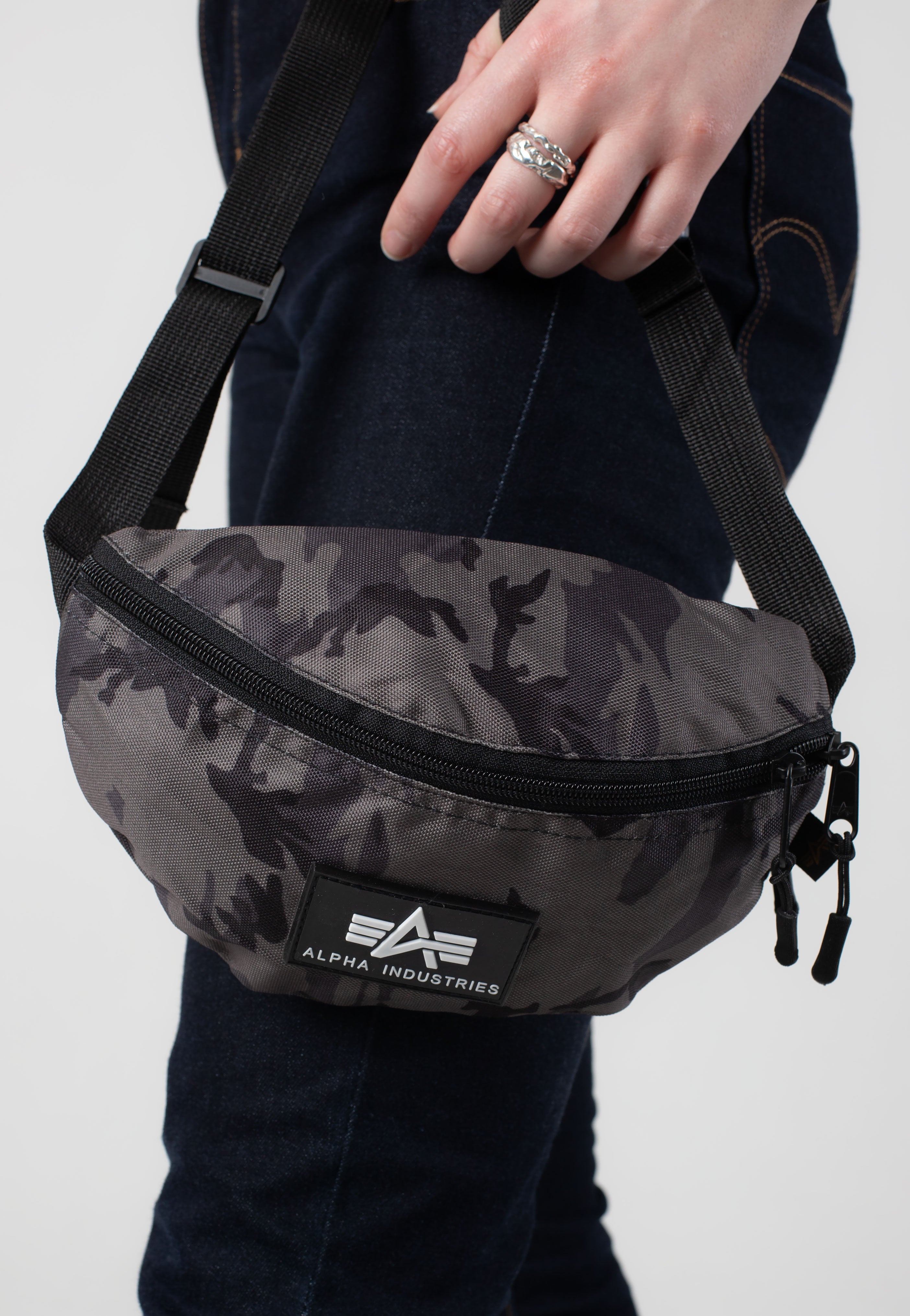 Alpha Industries - Rubber Print Black Camo - Hip Bag | Neutral-Image