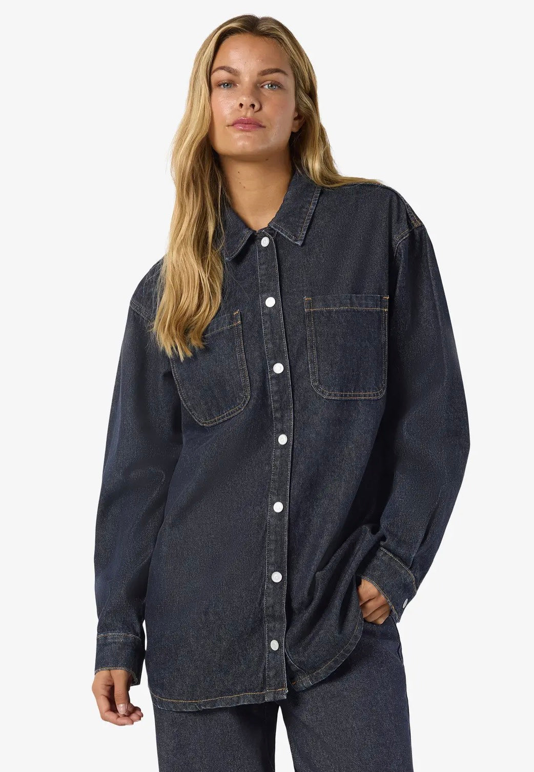 Noisy May - Alva Dark Blue Denim - Jeans Jacket | Women-Image