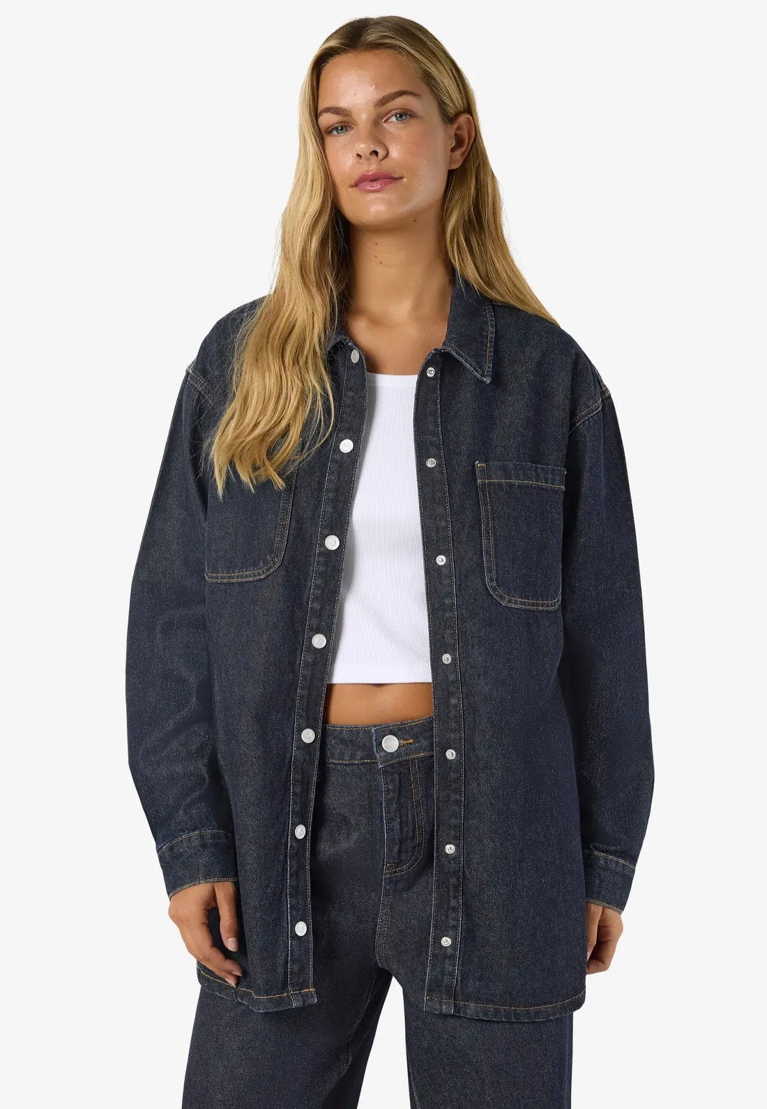 Noisy May - Alva Dark Blue Denim - Jeans Jacket | Women-Image