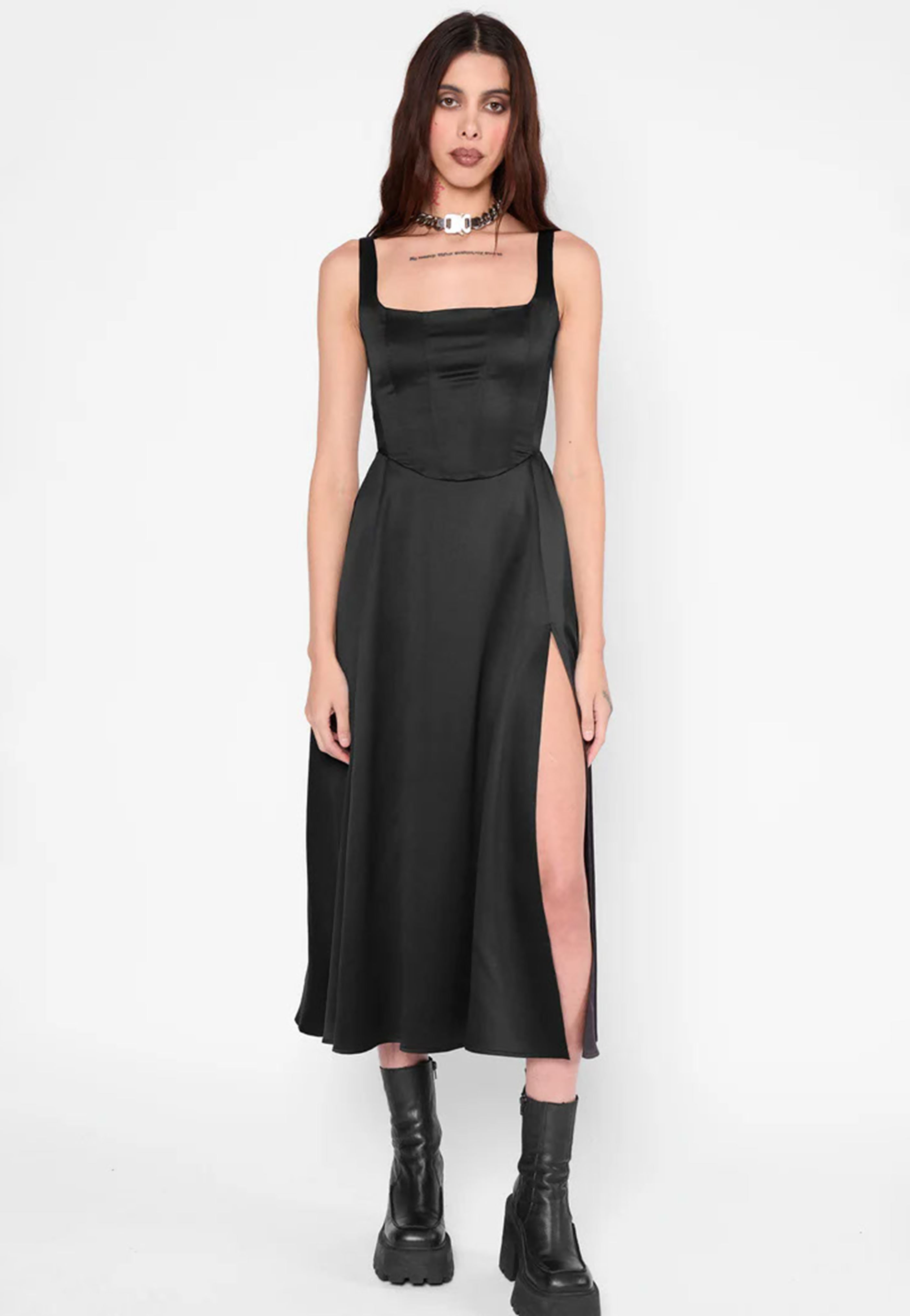 Mary Wyatt - Alyx Satin Corset Midi - Dress | Women-Image