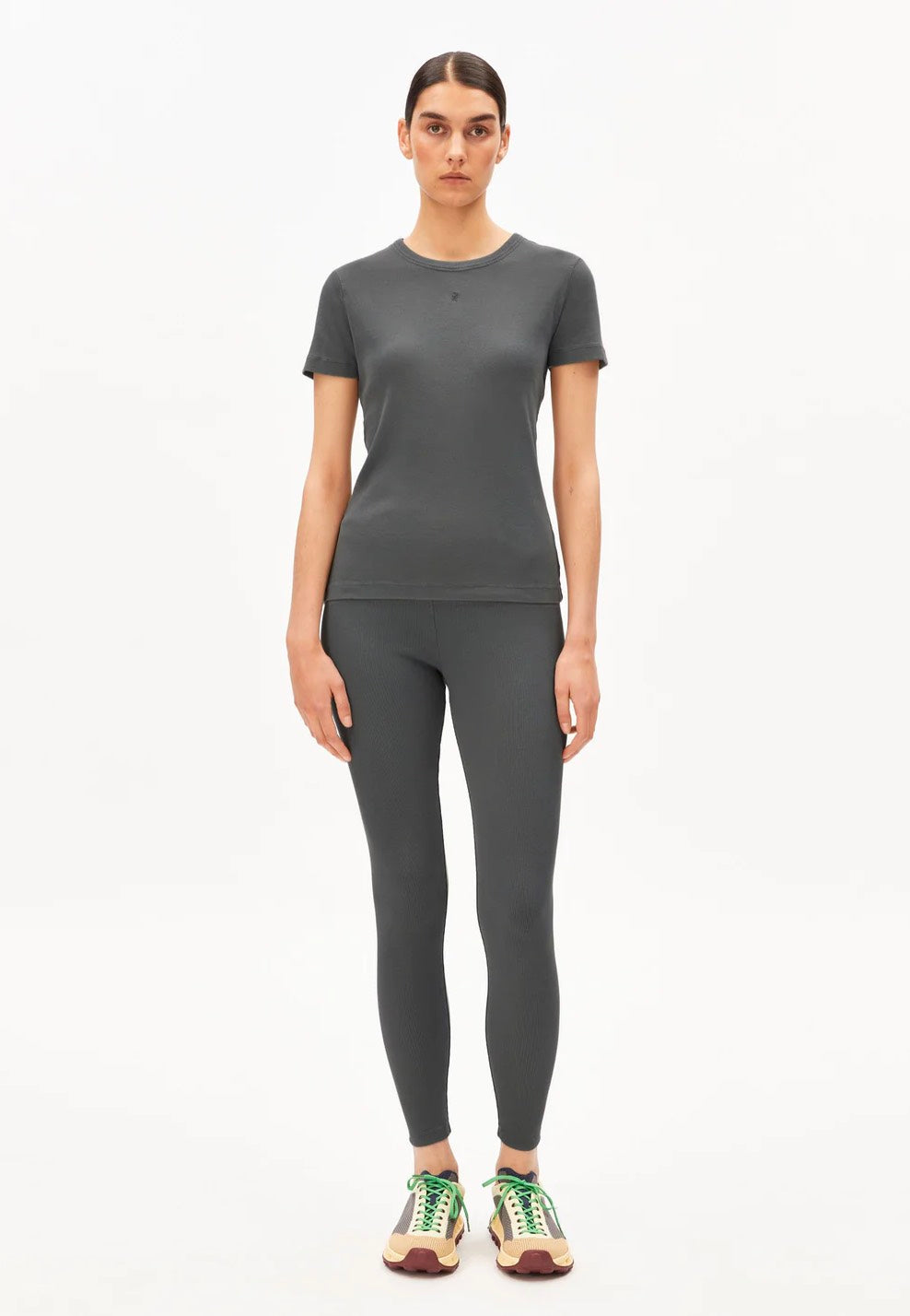 Armedangels - Gmt Dye Rib Space Steel - T-Shirt | Women-Image
