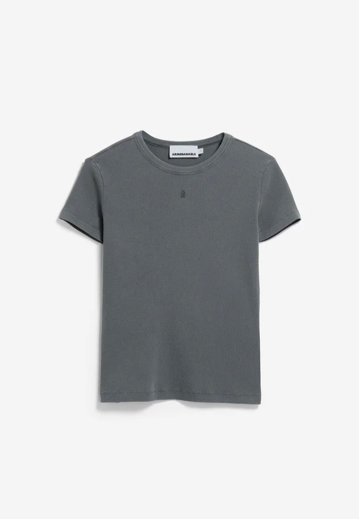 Armedangels - Gmt Dye Rib Space Steel - T-Shirt | Women-Image