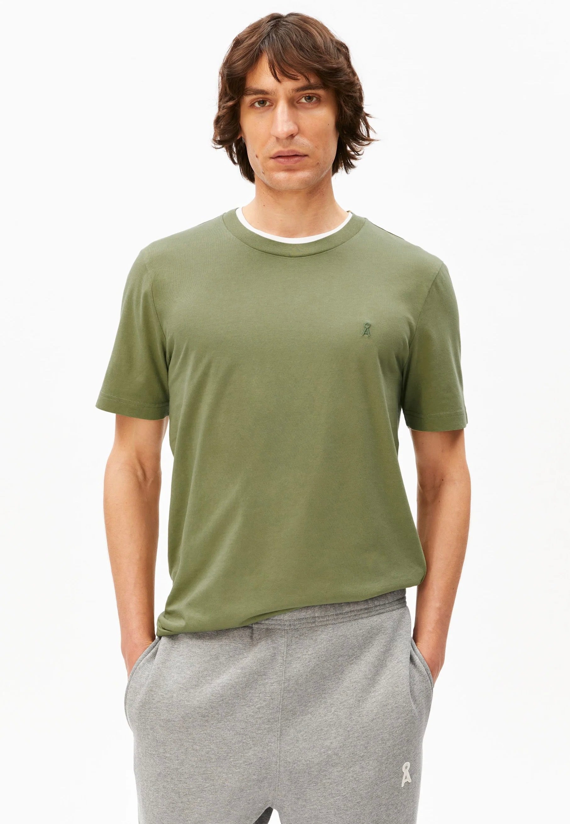Armedangels - Jaames Fatigue Green - T-Shirt | Men-Image