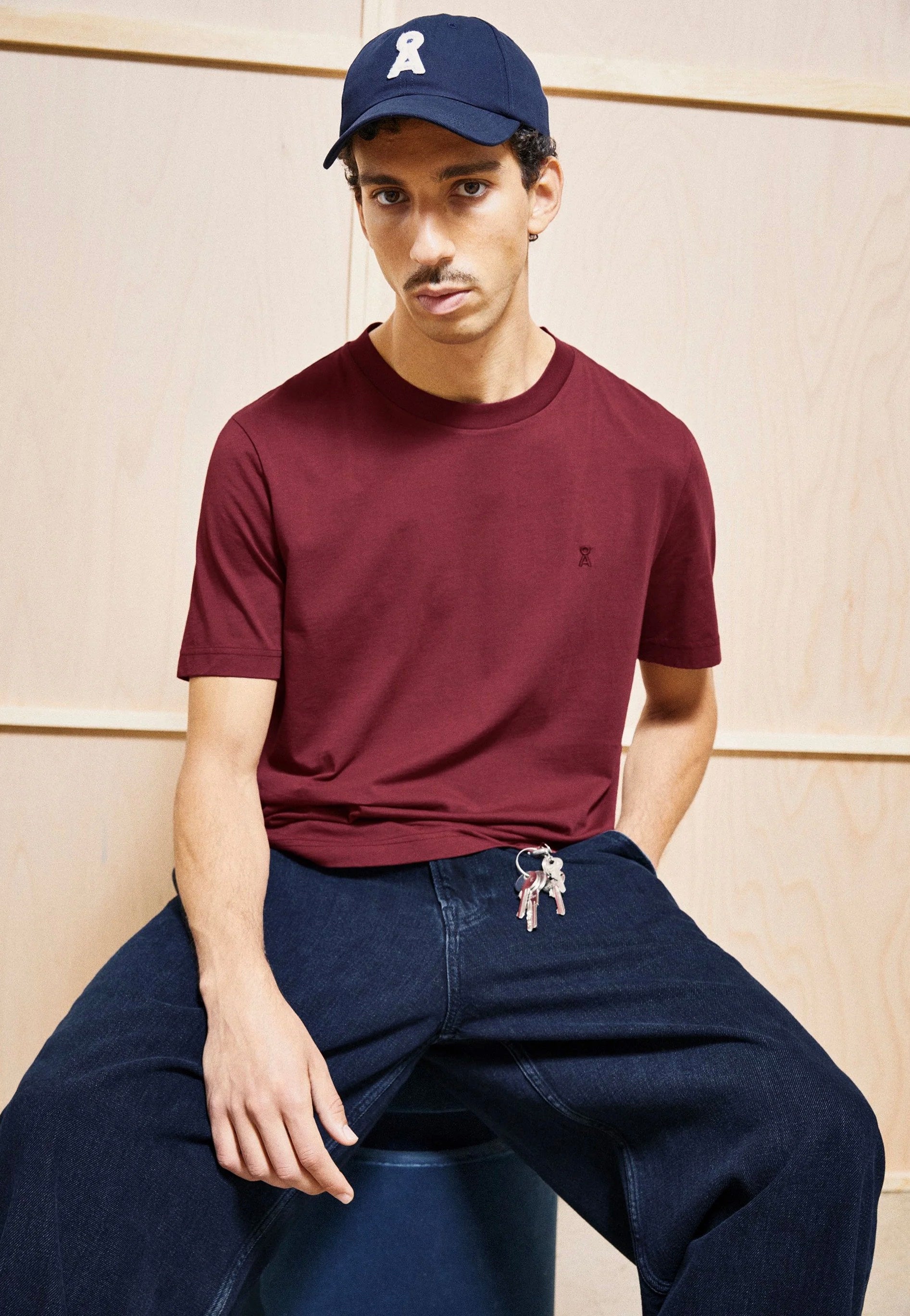 Armedangels - Jaames Velvet Red - T-Shirt | Men-Image