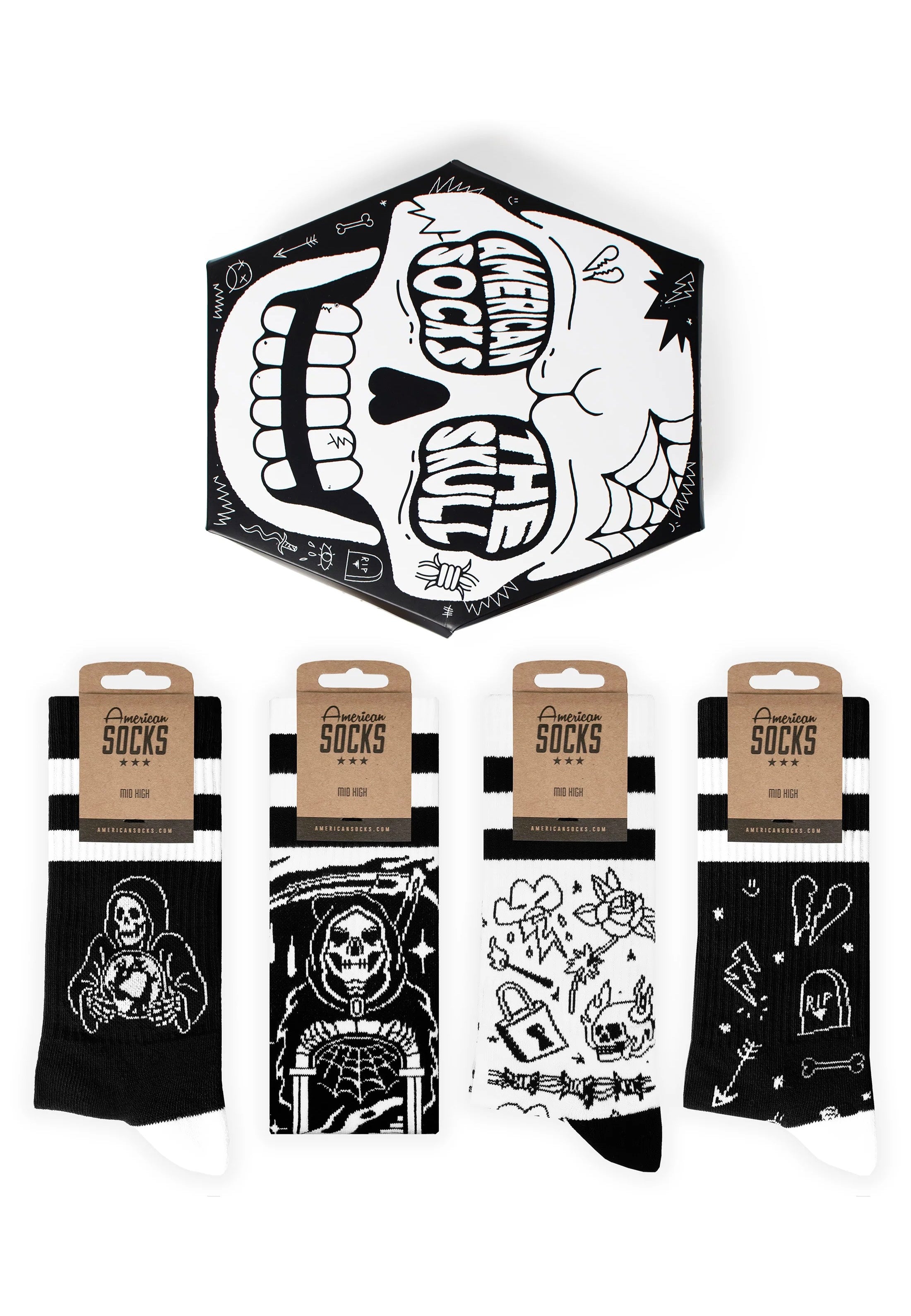American Socks - The Skull - Gift Box | Neutral-Image