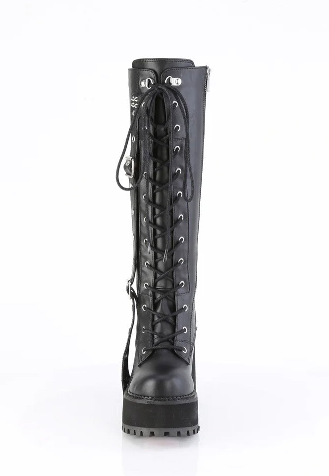 DemoniaCult ASSAULT-218 Lace-Up Black Girl Schuhe | Women-Image