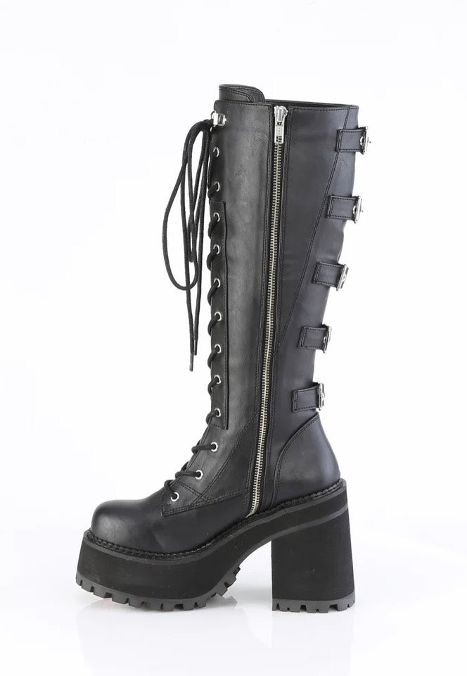 DemoniaCult ASSAULT-218 Lace-Up Black Girl Schuhe | Women-Image