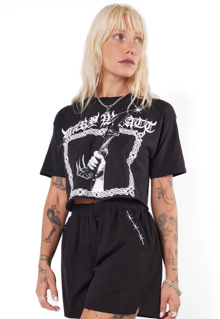 Mary Wyatt - Athame Cropped Cut-Off Tee Black - T-Shirt