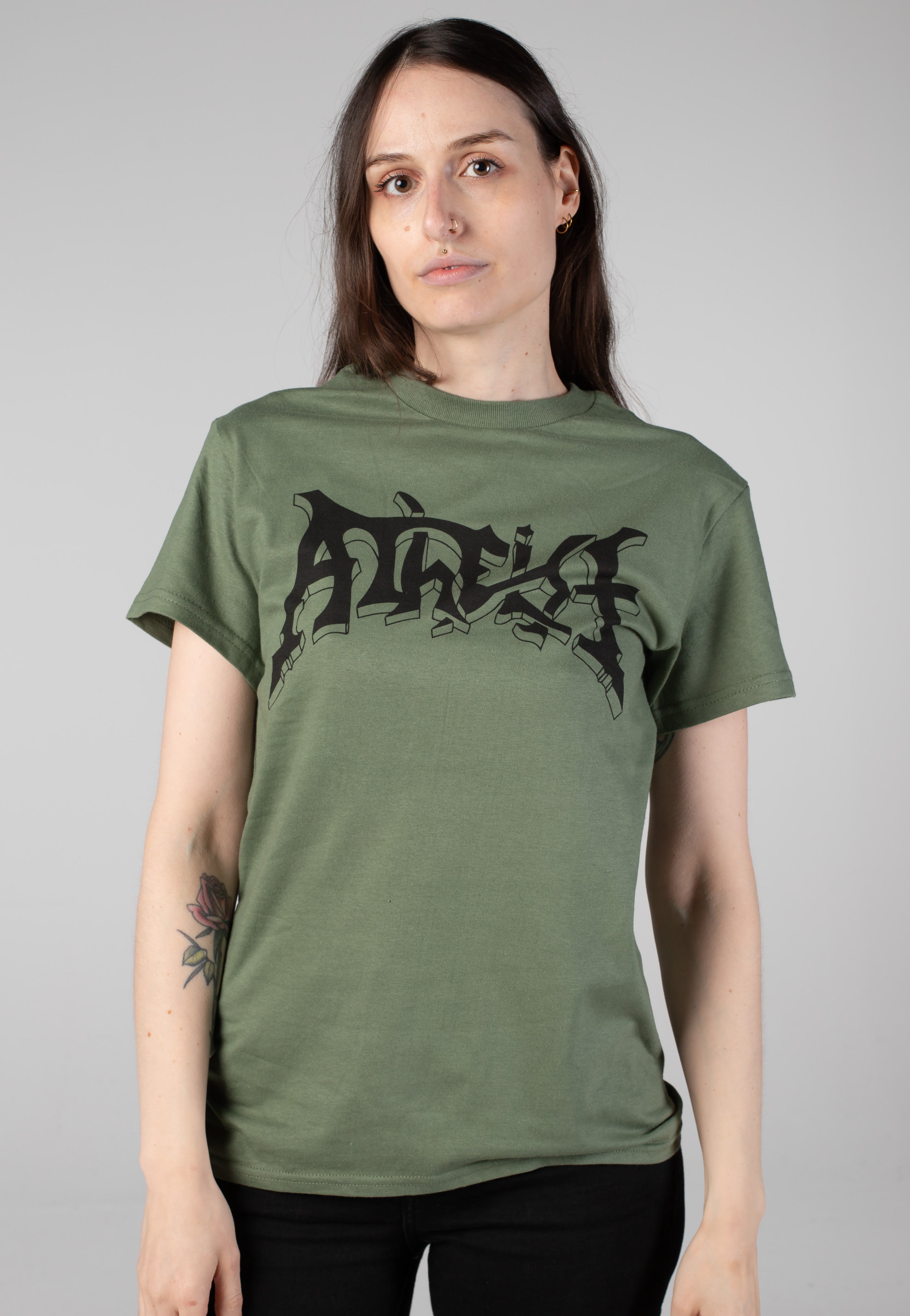Atheist - Black Logo Military Greeen - T-Shirt | Women-Image