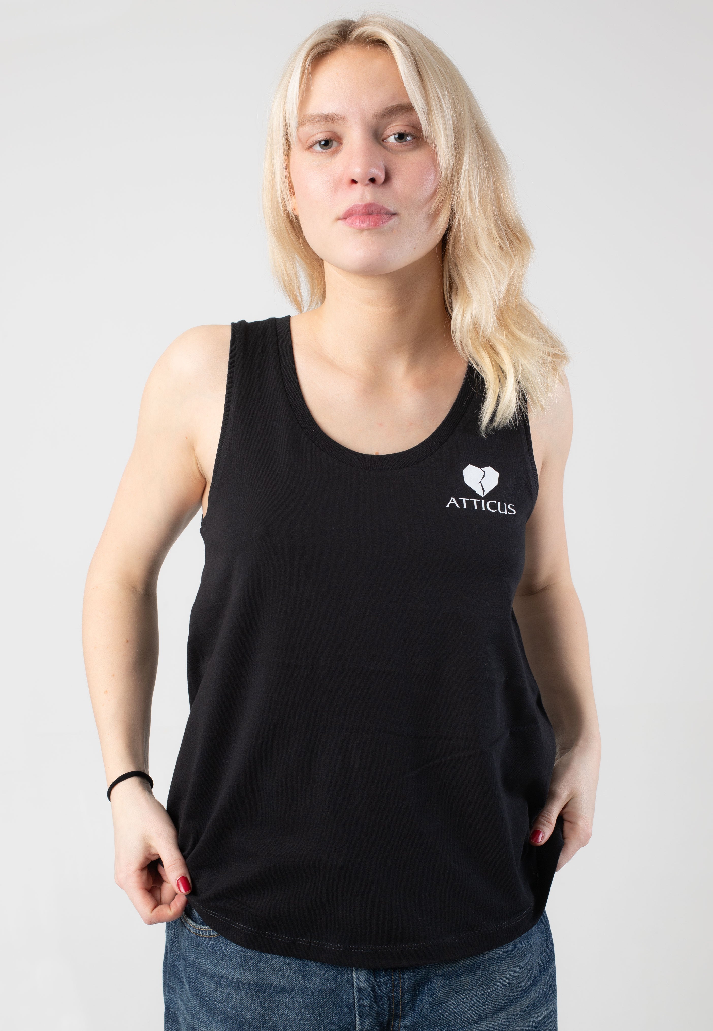 Atticus - Womens Small Heart Black - Tank | Women-Image