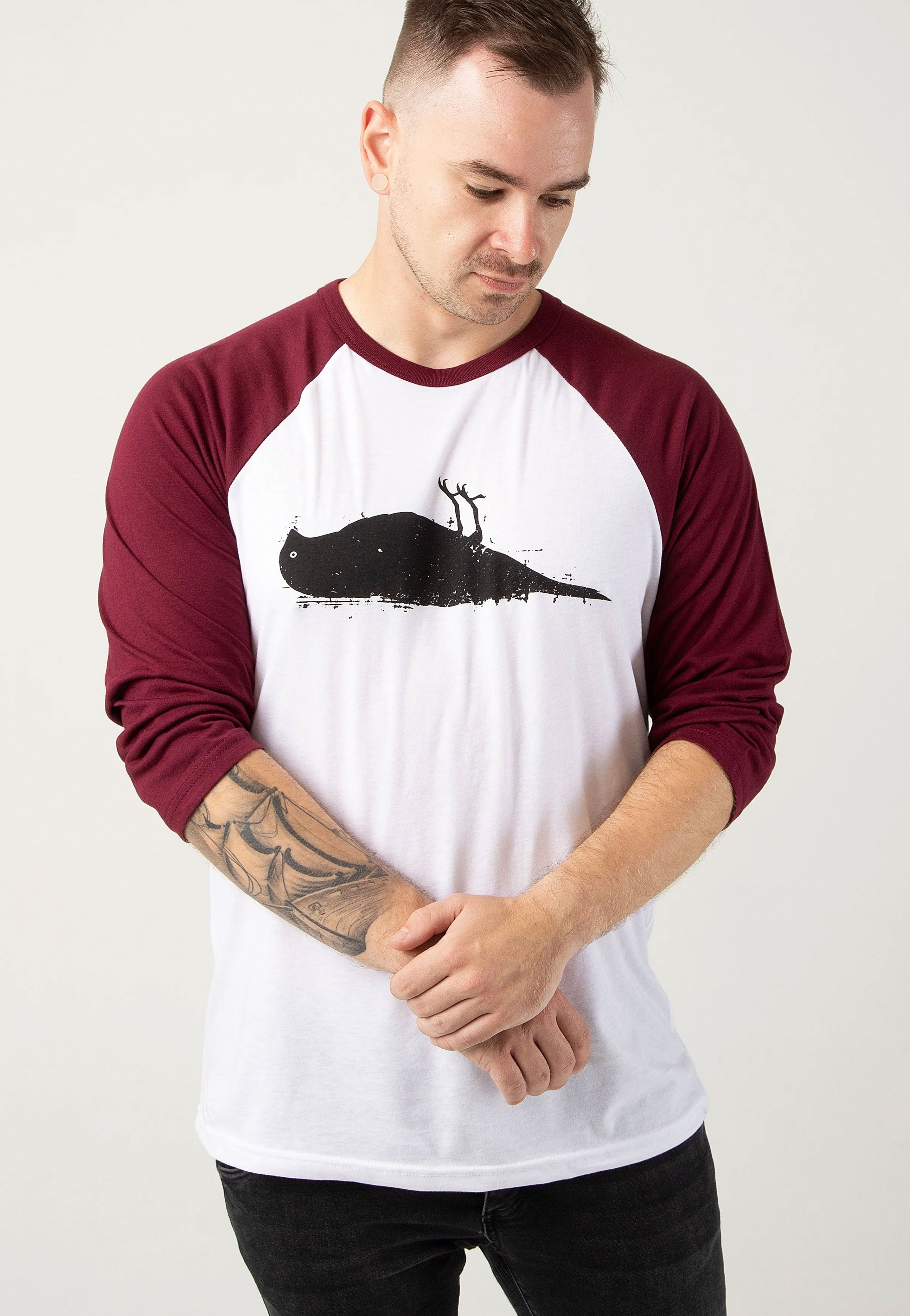 Atticus - Bird Baseball White/Maroon - Longsleeve | Men-Image