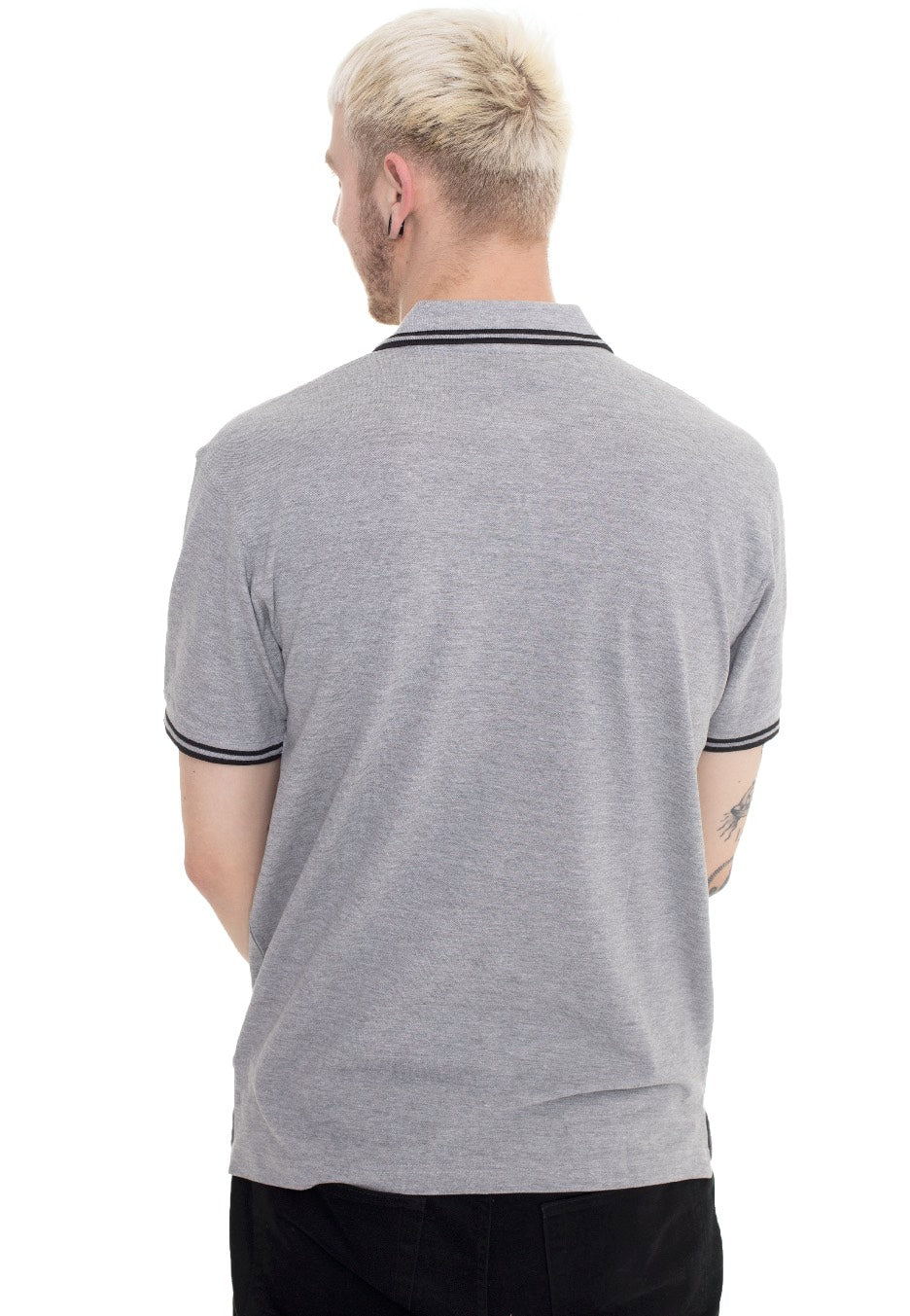 Atticus - Classic Tipped Heather Grey/Black - Polo | Men-Image