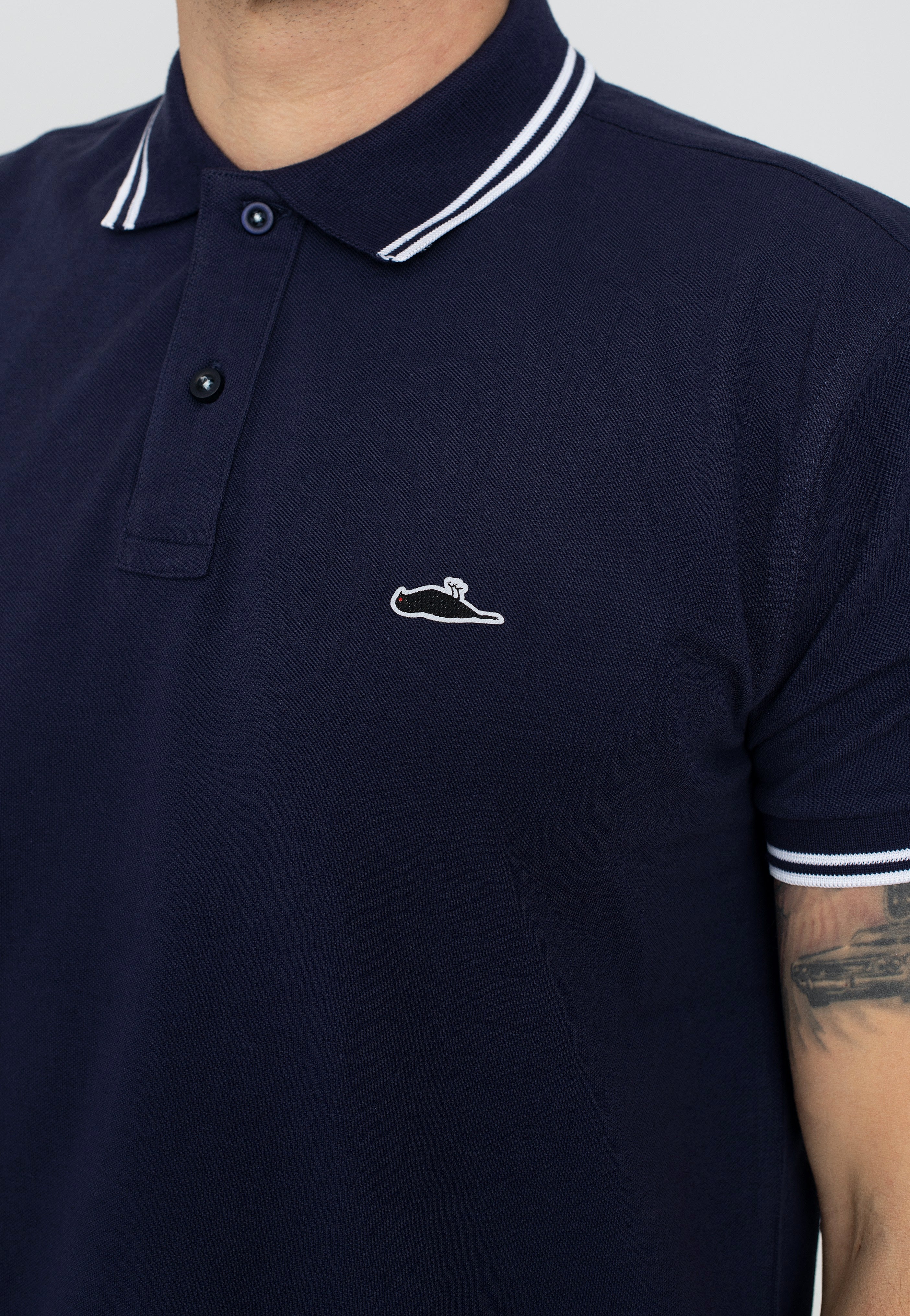 Atticus - Classic Tipped Navy/White - Polo | Men-Image