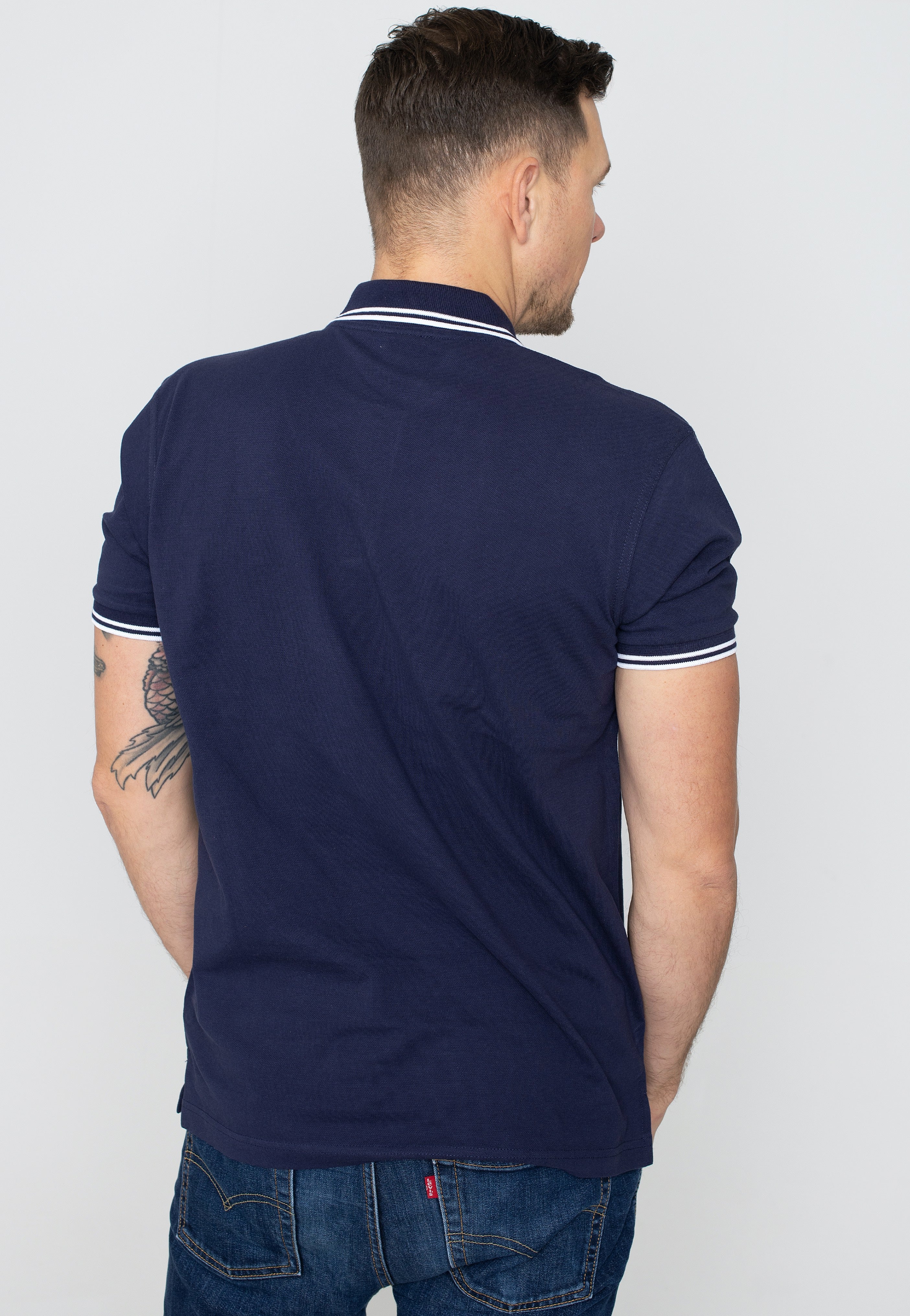 Atticus - Classic Tipped Navy/White - Polo | Men-Image