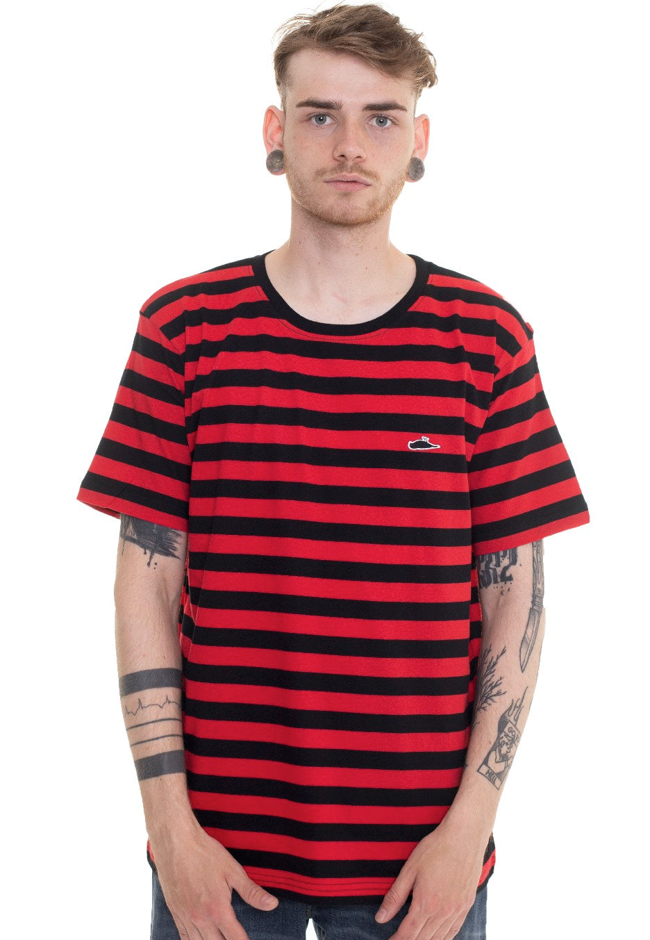 Atticus - Frame Stripe Black/Red - T-Shirt | Men-Image