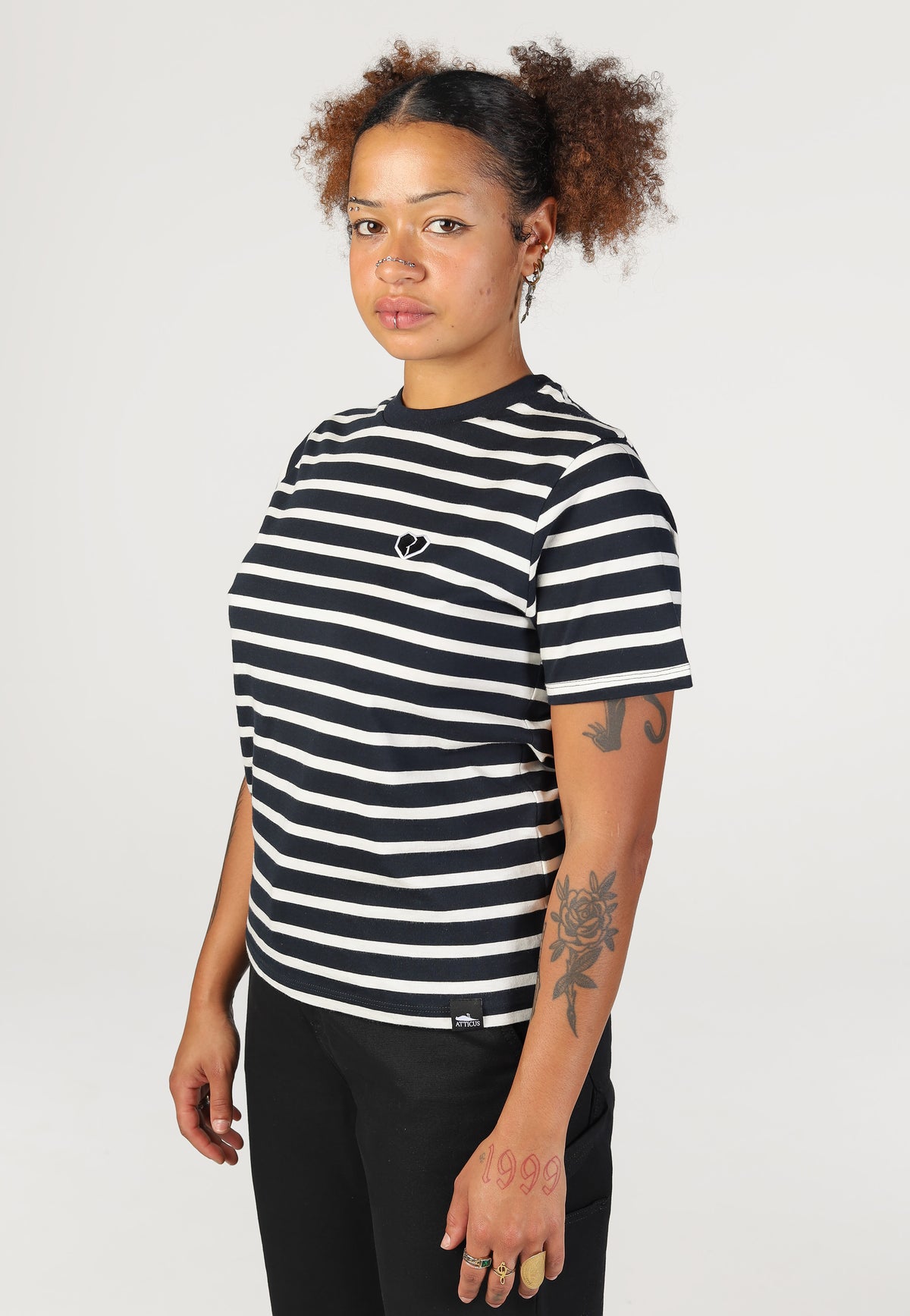 Atticus Franchini Stripe Navy/White T-Shirt | Women-Image