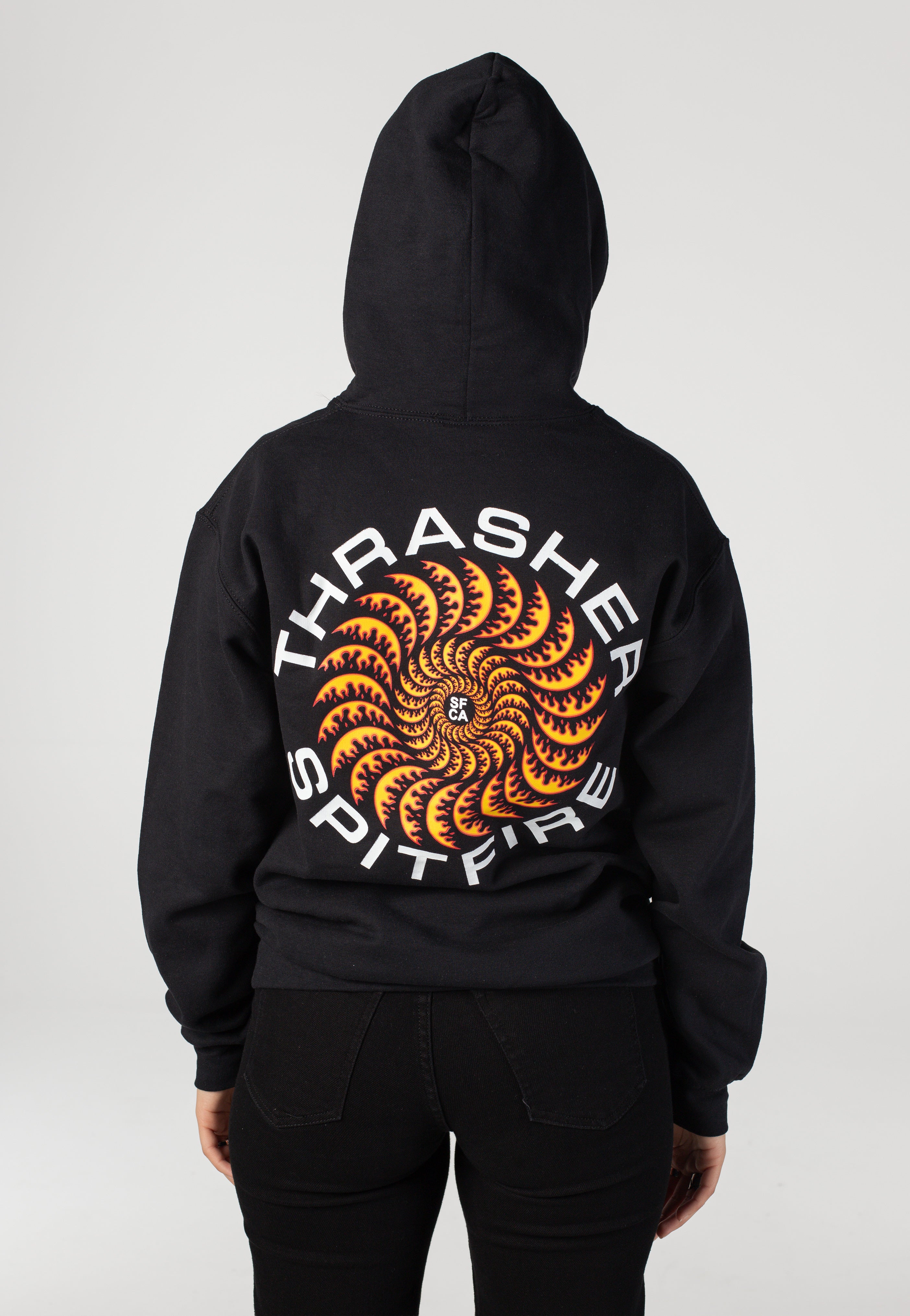 Thrasher x Spitfire - Classic Swirl Black - Hoodie | Women-Image