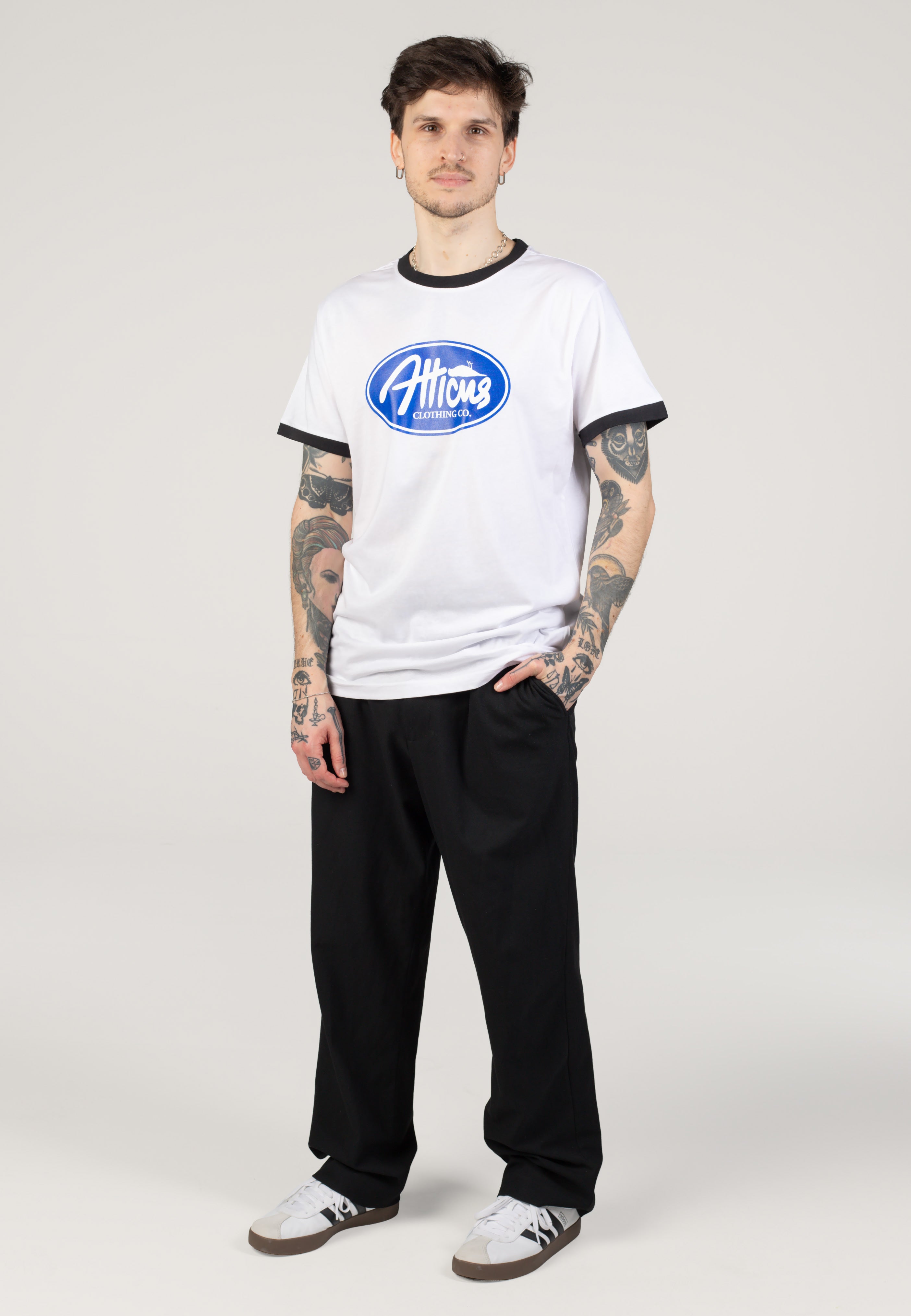 Atticus - Plate Ringer White/Black - T-Shirt | Men-Image