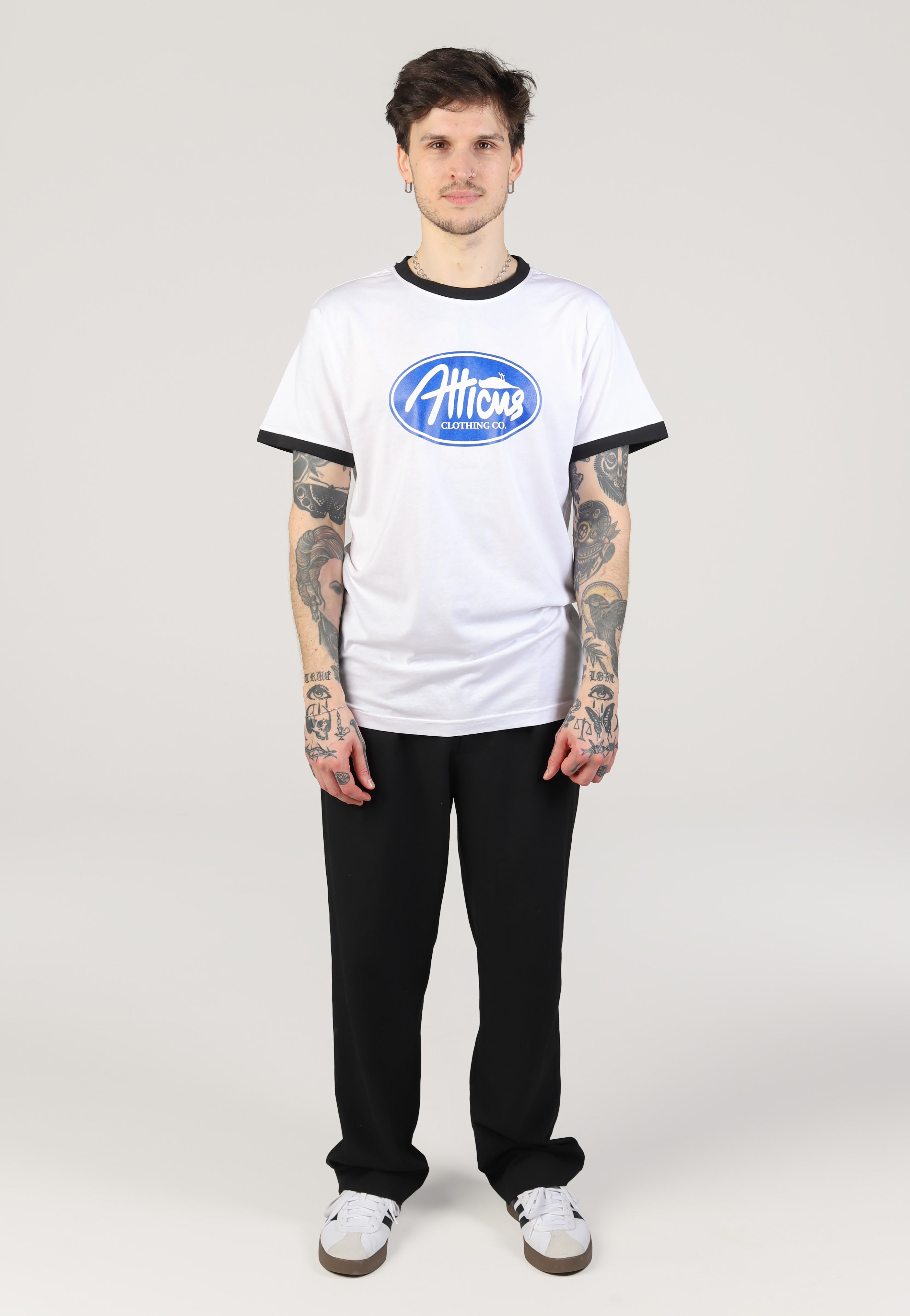 Atticus - Plate Ringer White/Black - T-Shirt | Men-Image