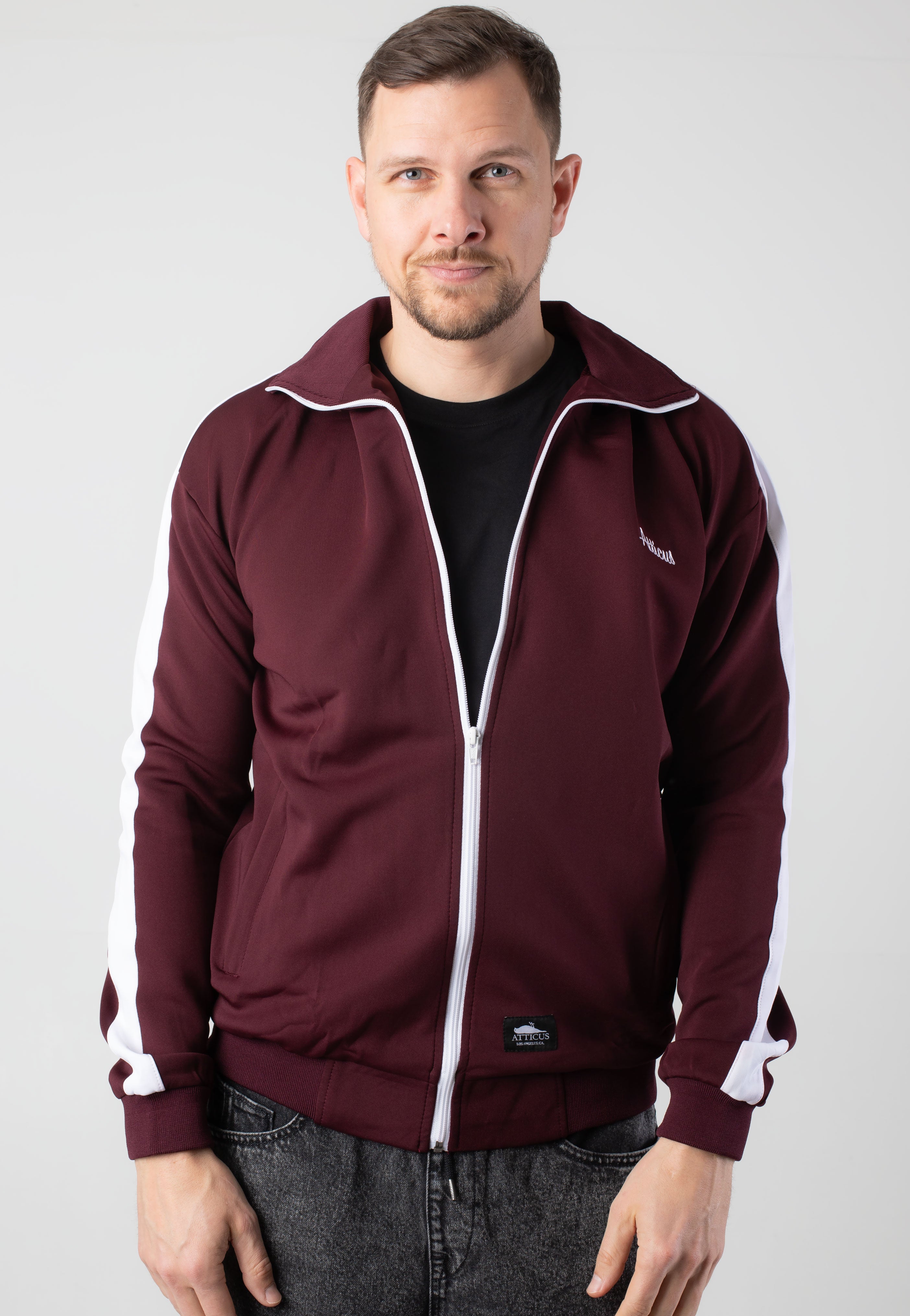 Atticus Script Track Burgundy - Track Jacket | Impericon