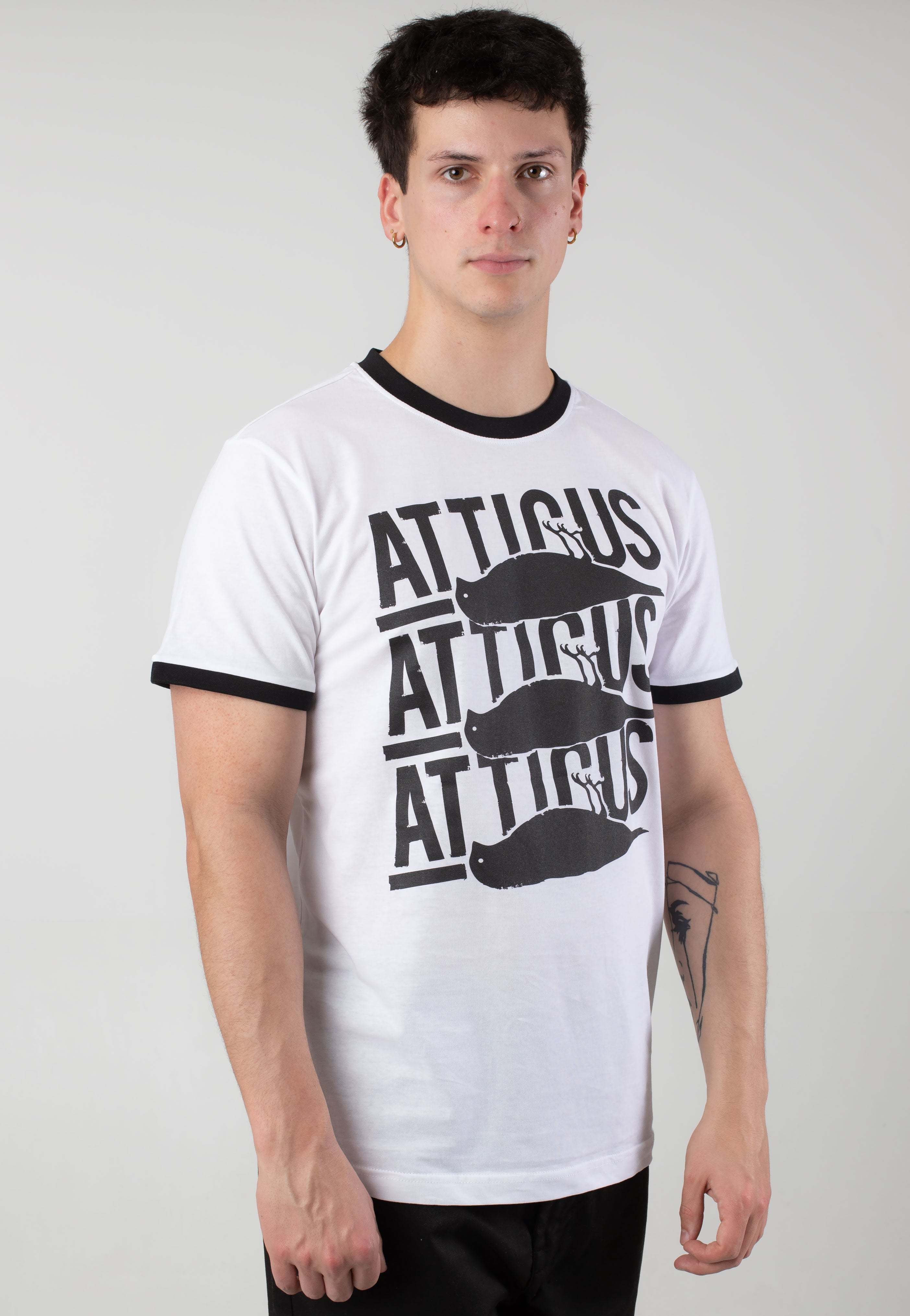 Atticus - Trifold Ringer White/Black - T-Shirt | Men-Image