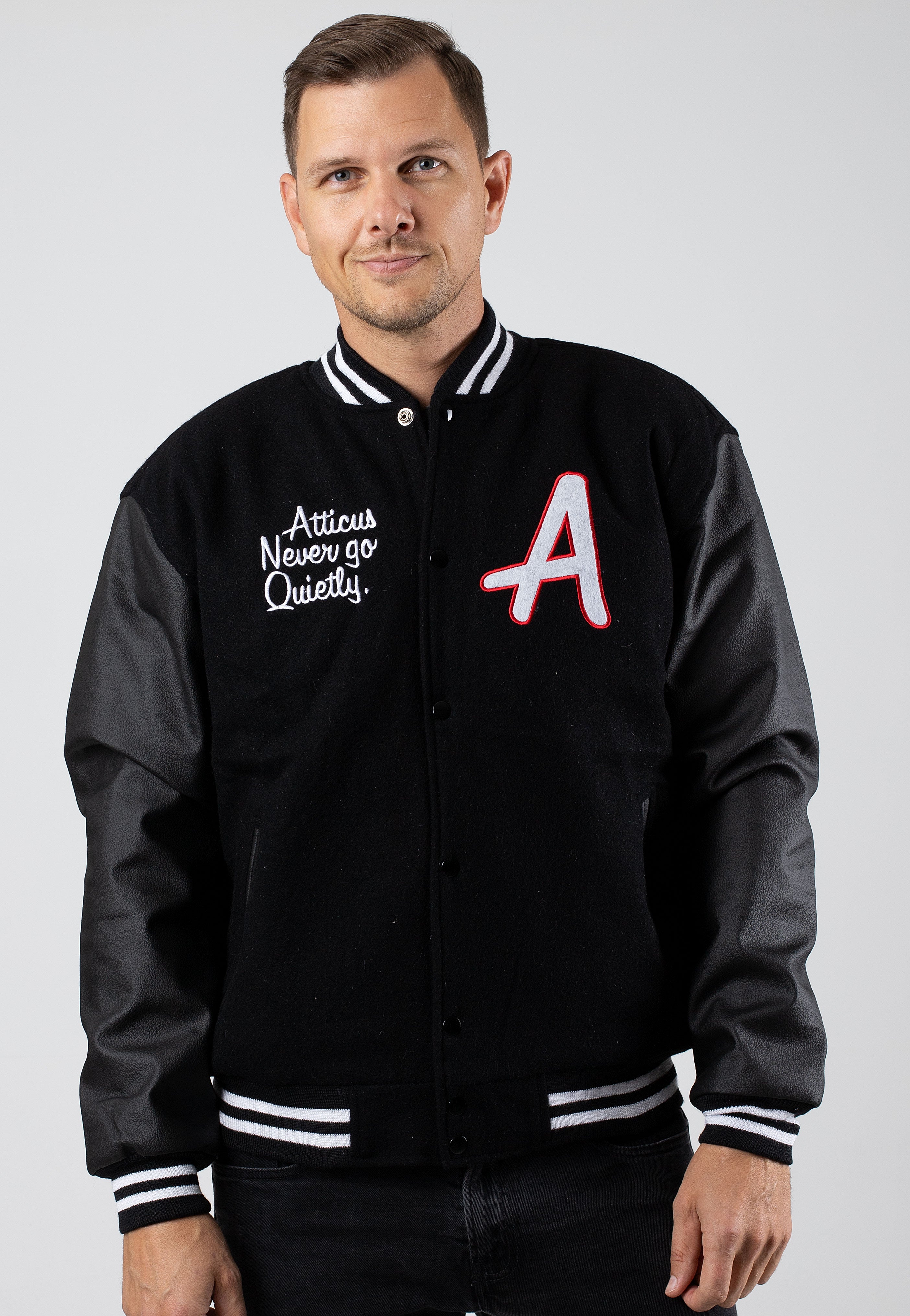 Atticus Varsity Black - College Jacket | Impericon