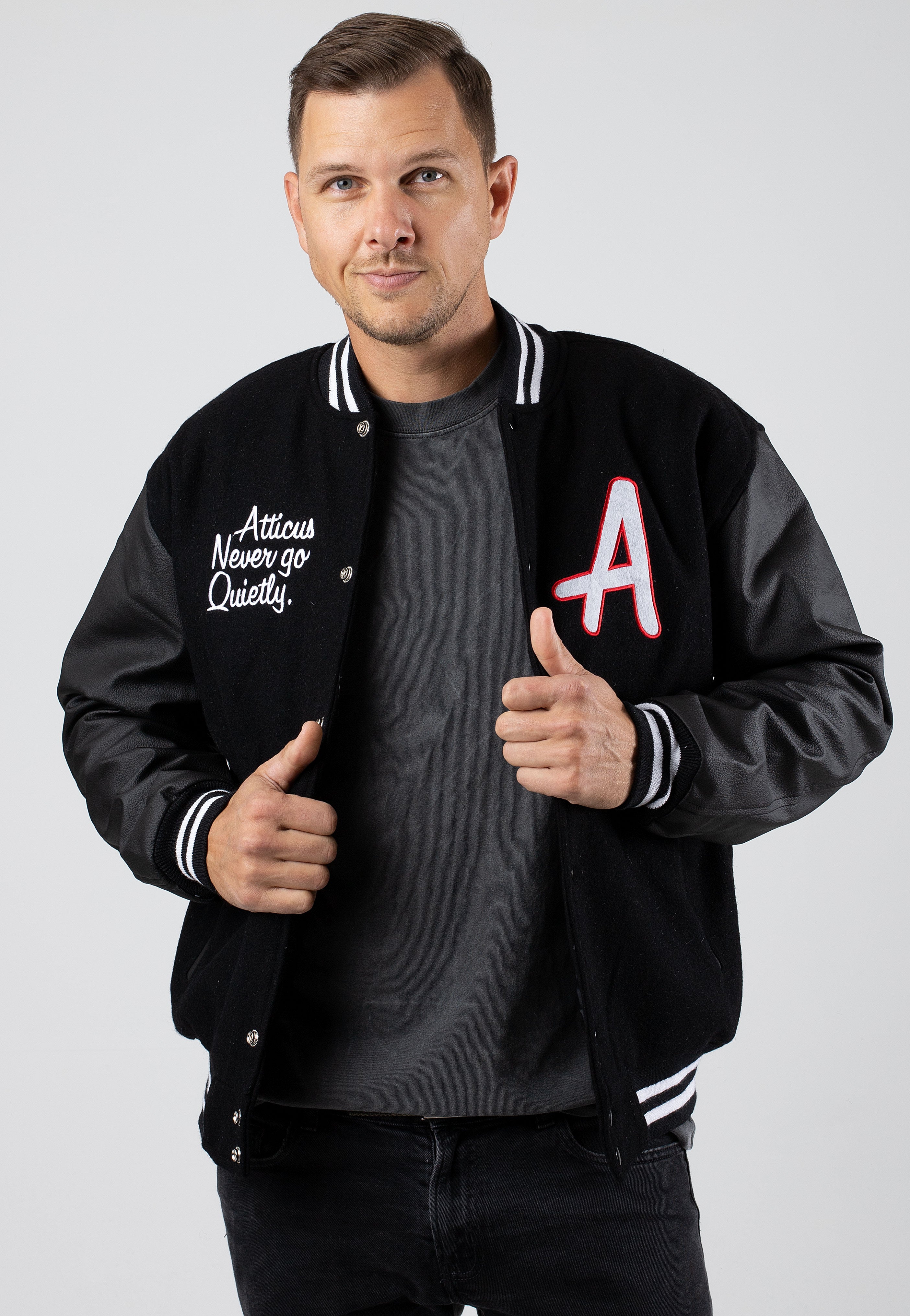 Atticus Varsity Black - College Jacket | Impericon