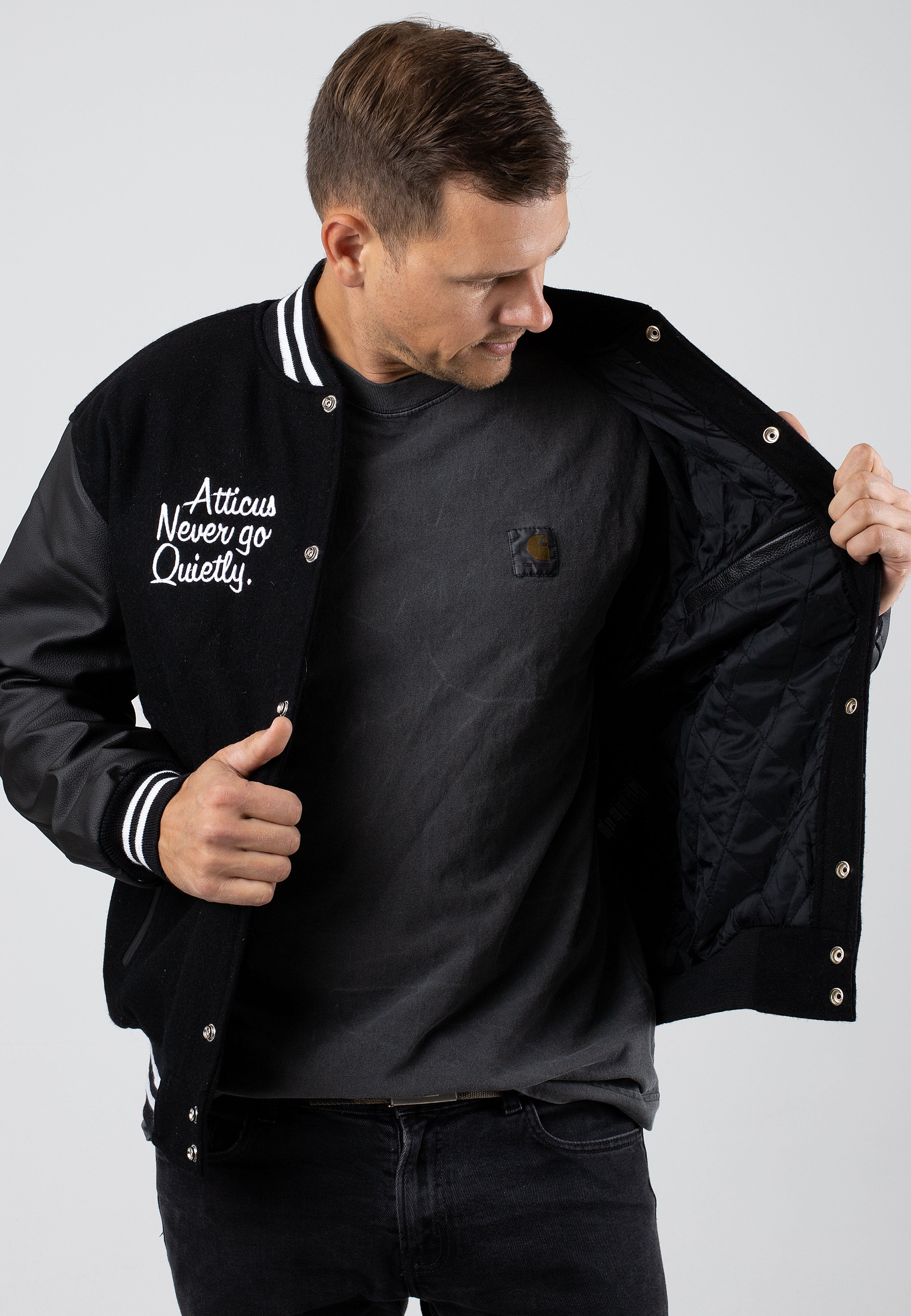 Atticus Varsity Black - College Jacket | Impericon