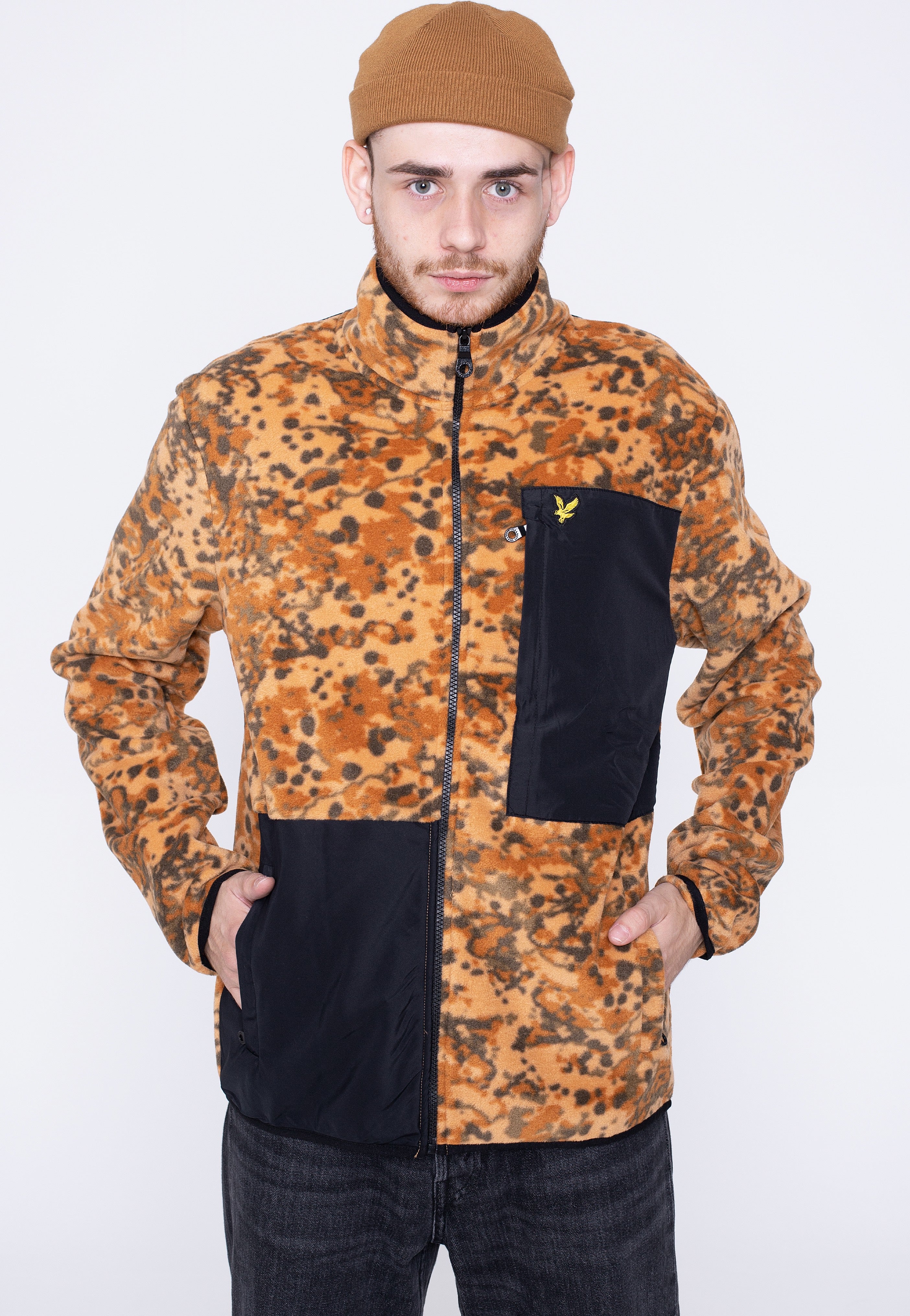 Lyle & Scott - Earth Print Fleece Tan - Jacket | Men-Image