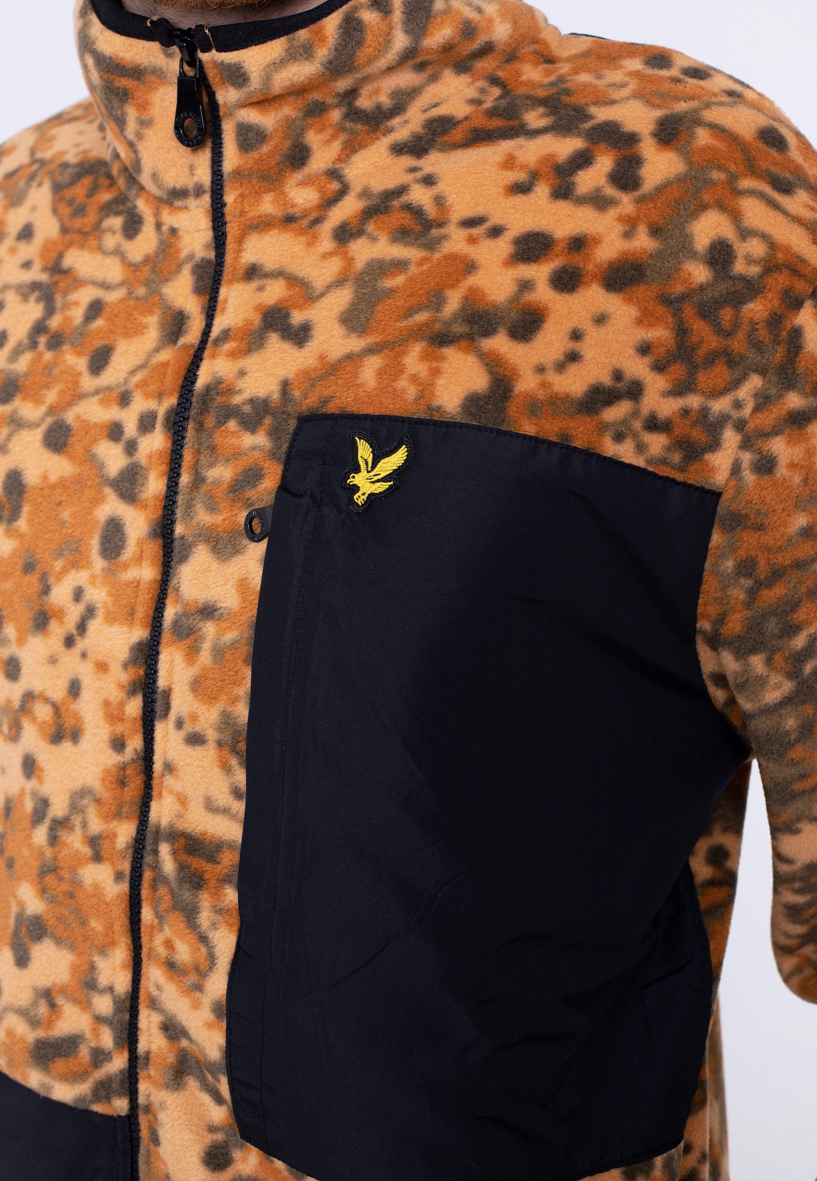 Lyle & Scott - Earth Print Fleece Tan - Jacket | Men-Image