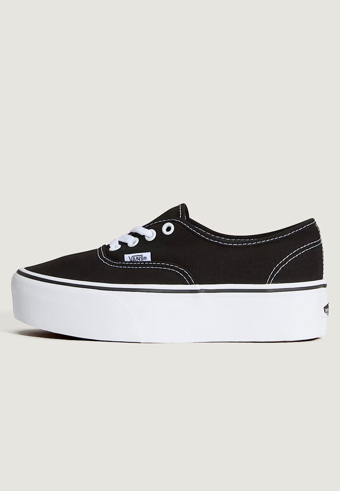 Vans Authentic Stackform Canvas Black/True White Shoes | Men-Image