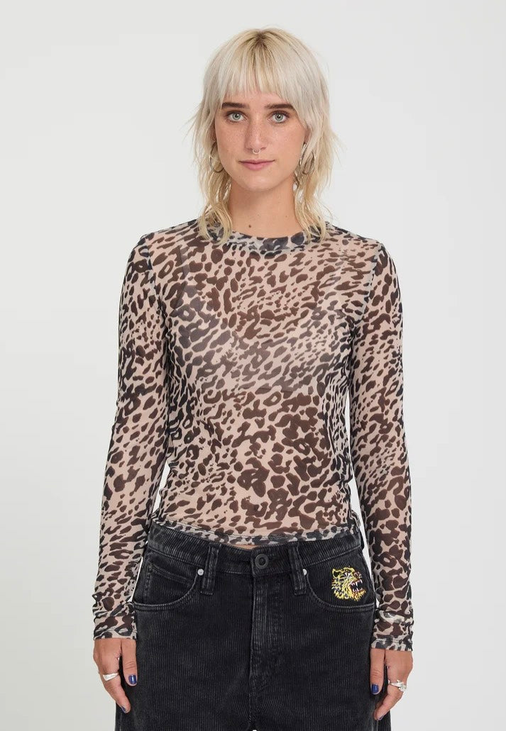 Volcom Tigardi Mesh Animal Print Longsleeve | Women-Image