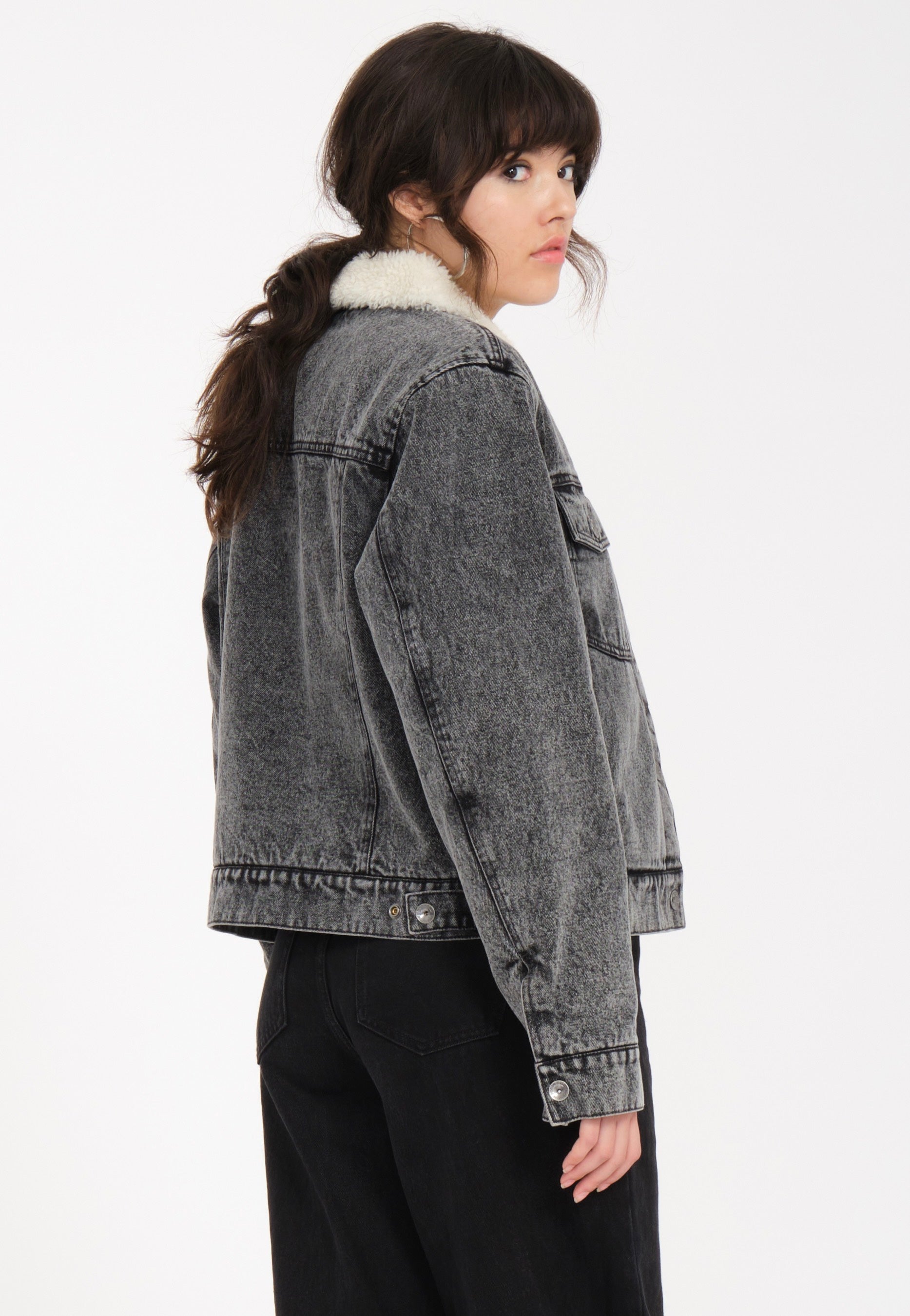 Volcom - Radstone Sherpa Black - Jeans Jacket | Women-Image