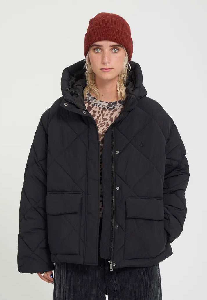 Volcom Out Of Boxy Puff Black Chaqueta | Women-Image